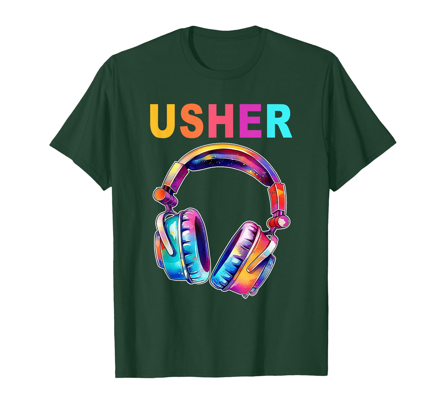 USHER Headphone Music Lover Hiphop Fan Music T-Shirt
