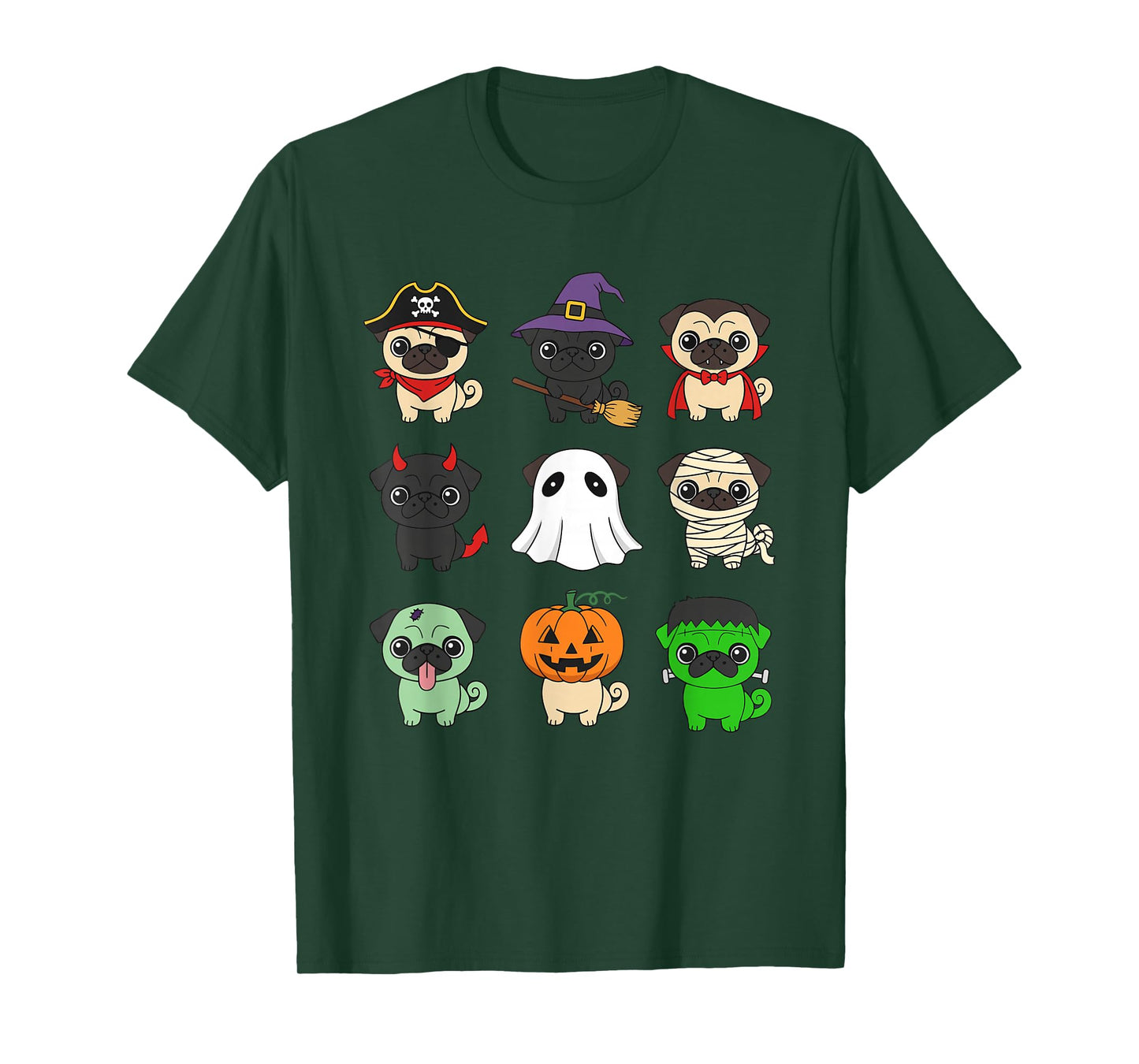 Pug Costumes Trick Or Treat Outfit Funny Pug Puppy Halloween T-Shirt