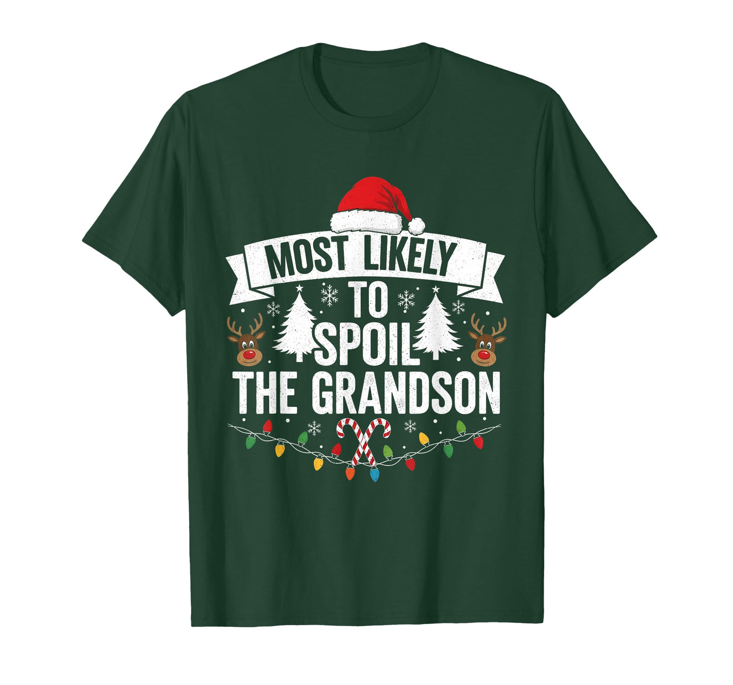 Most Likely to Spoil The Grandson Christmas Party Family T-Shirt