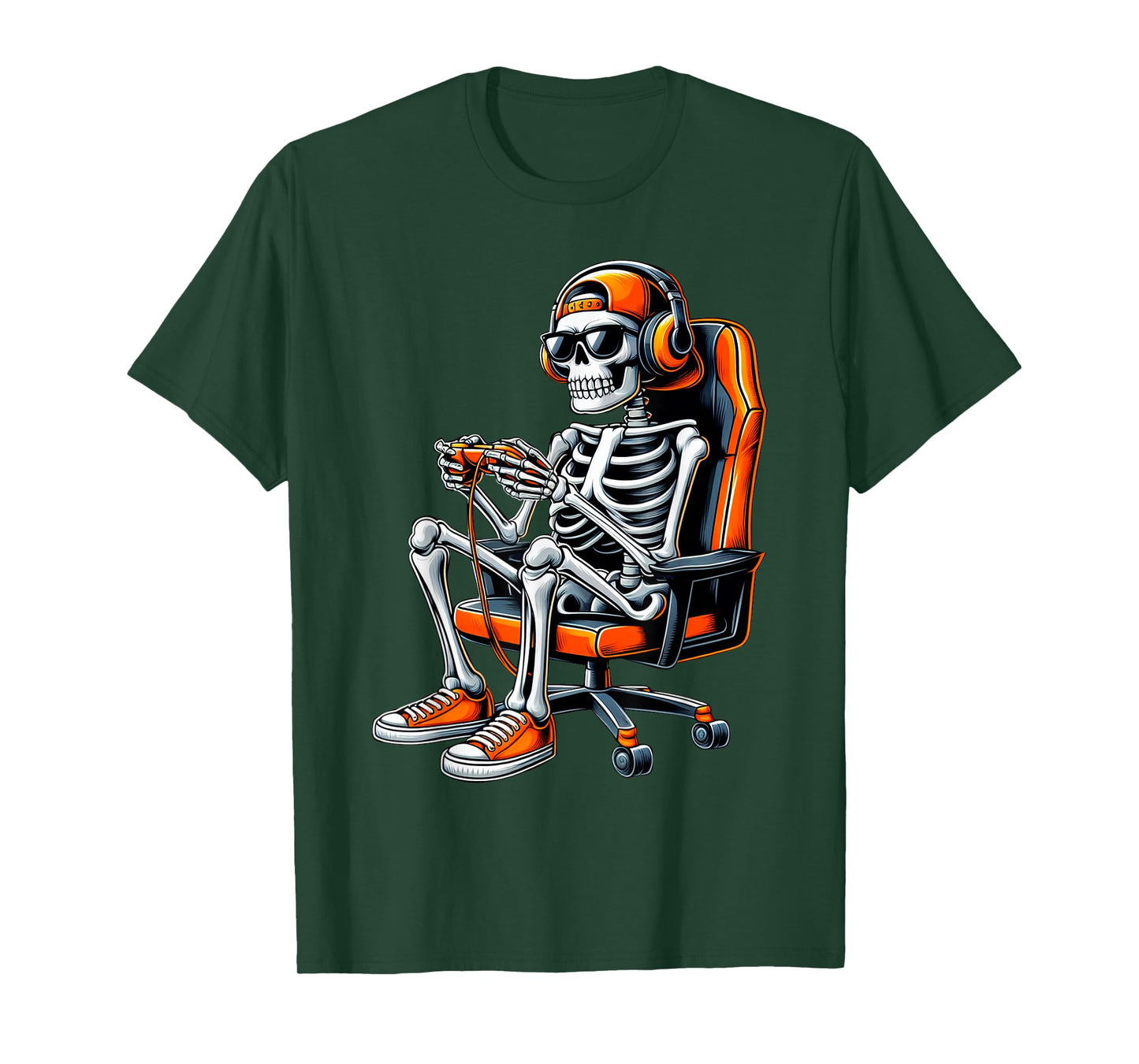 Halloween Skeleton Gamer Video Gaming Boys Men Kids Gamer T-Shirt