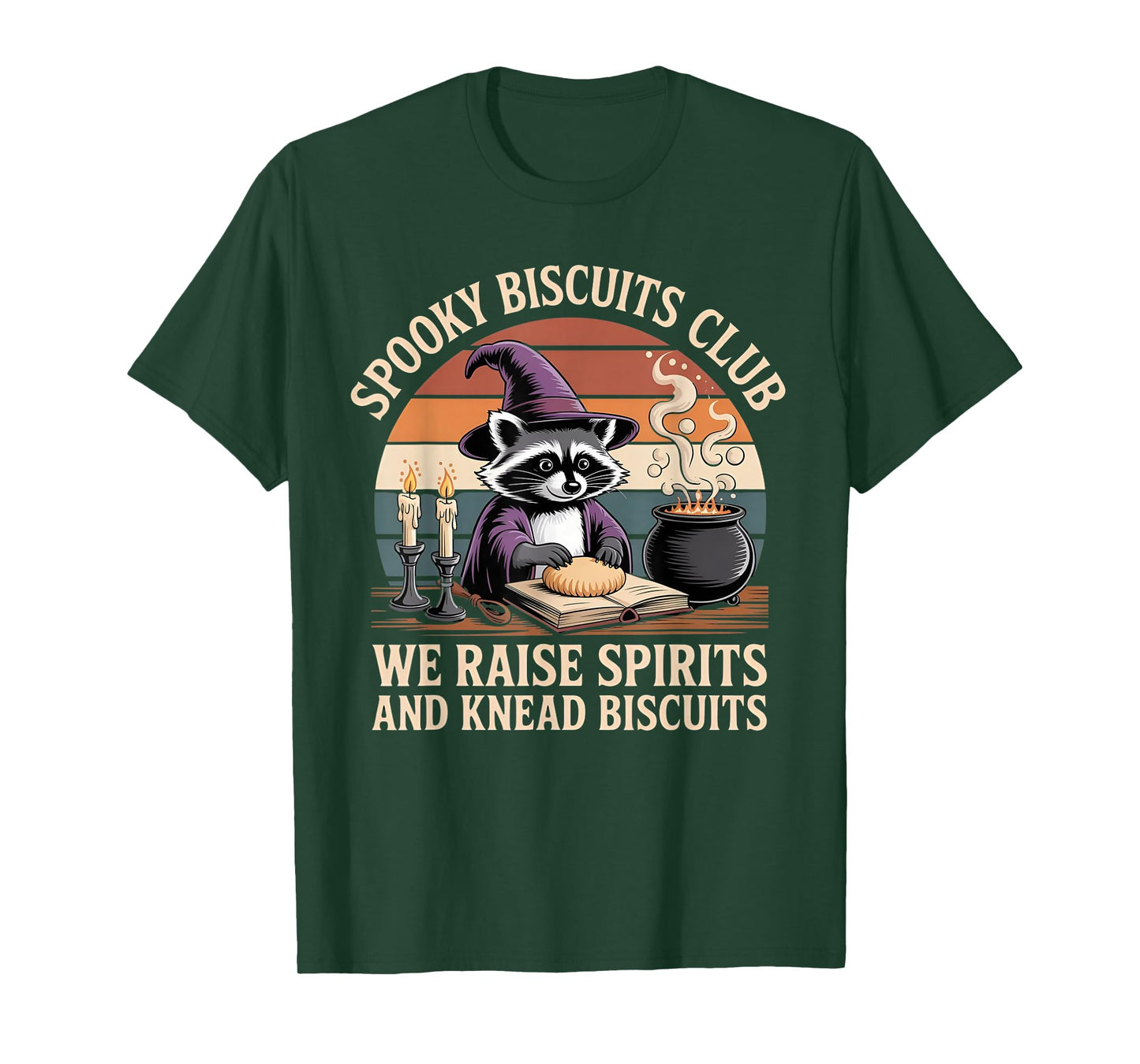 Spooky Biscuits Club Raccoon Funny Halloween Baking T-Shirt