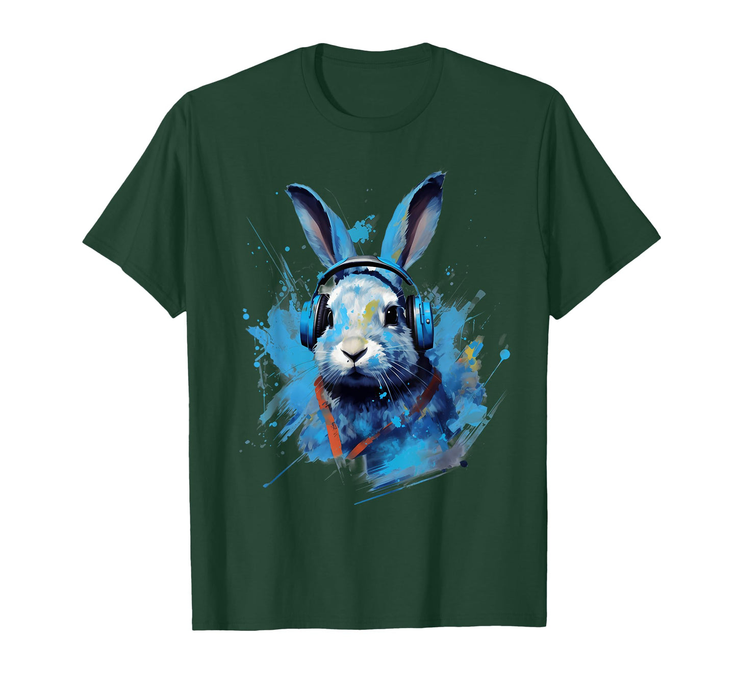 Rave EDM Lionhead Rabbit Headphone T-Shirt