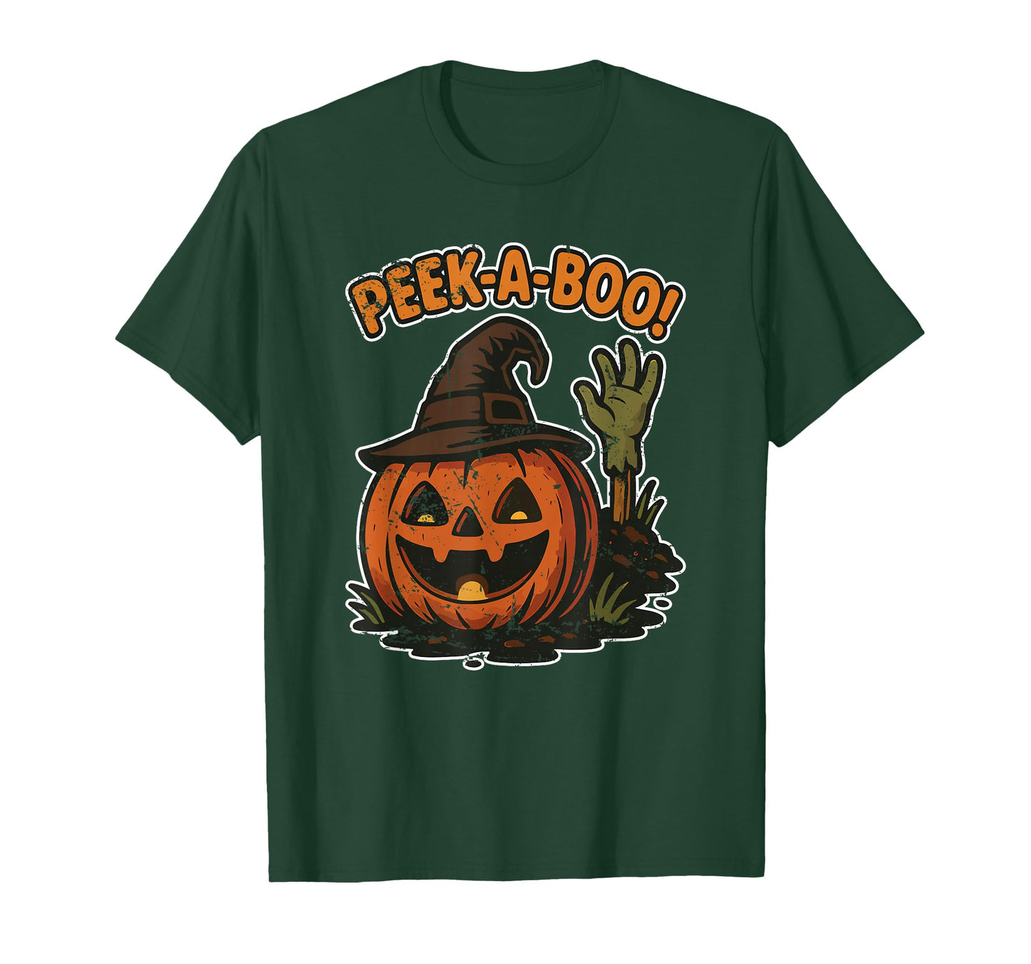 Peek A Boo Pumpkin Witch Hat T-Shirt