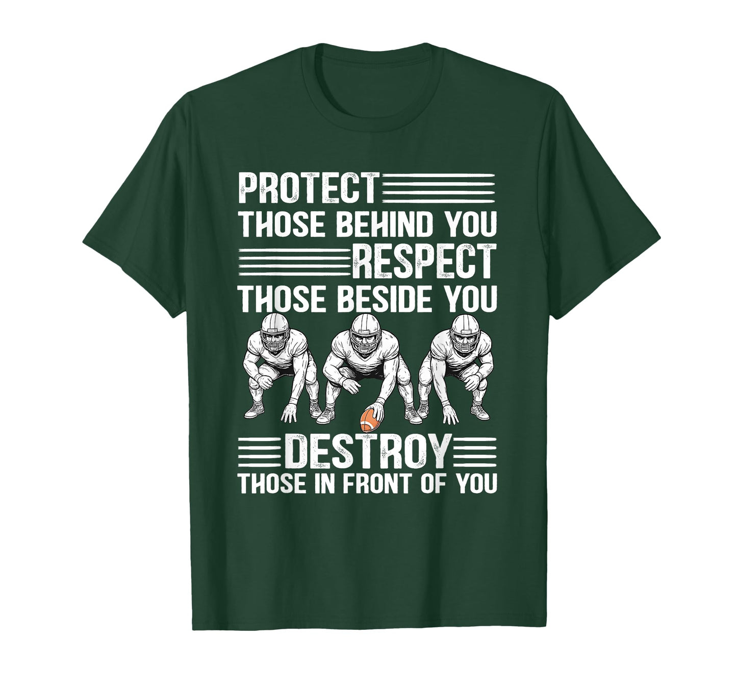 Vintage Protect Respect Destroy Offensive Lineman Football T-Shirt