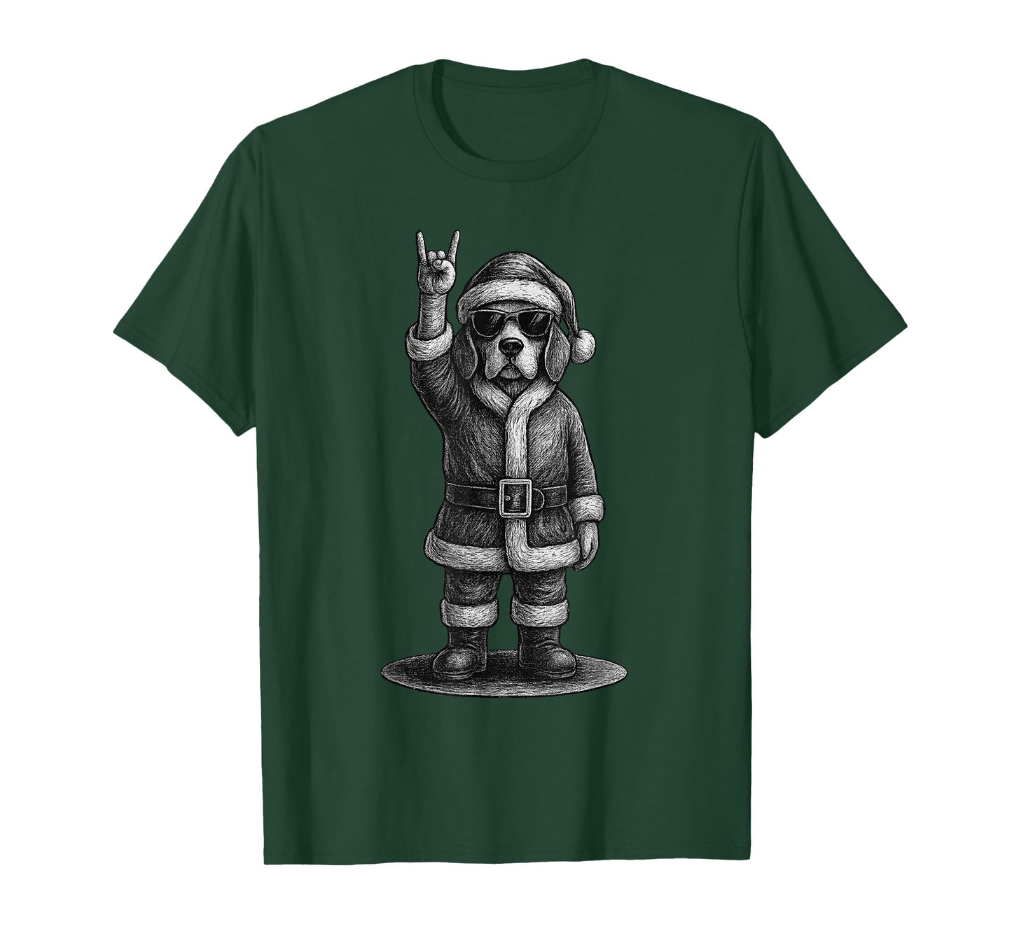 Beagle Rock Music Christmas Dog Lover T-Shirt
