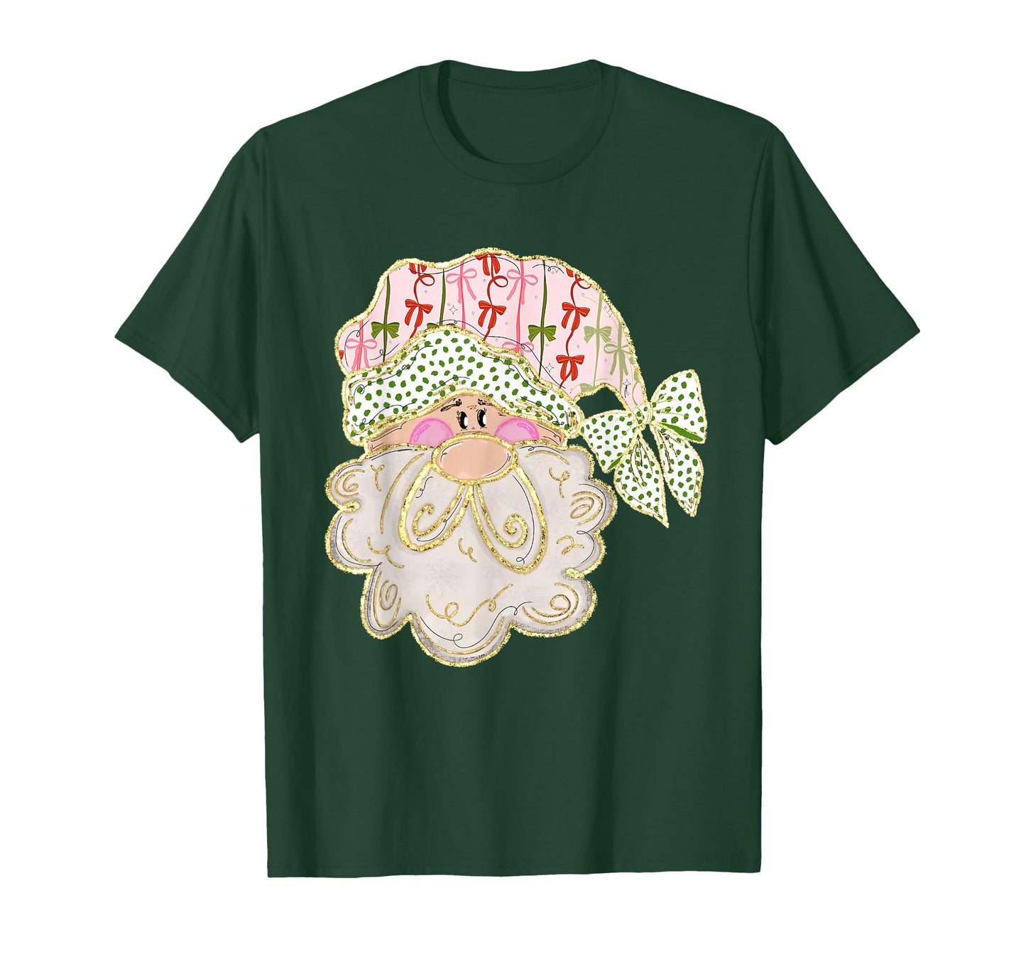 Preppy Bow Santa T-Shirt