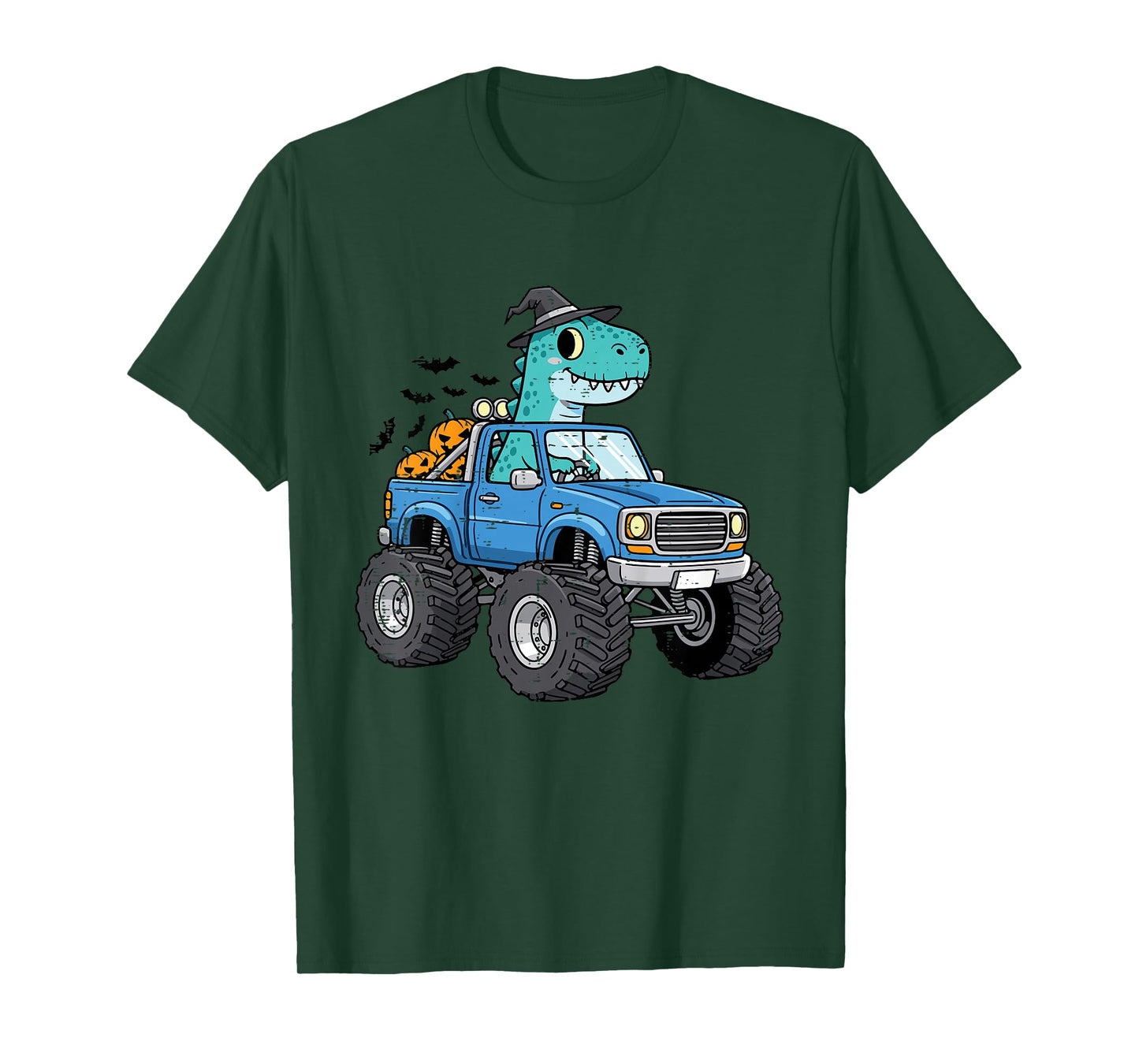 Kids Halloween Trex Dino Monster Truck Costume Toddler Boys Kids T-Shirt