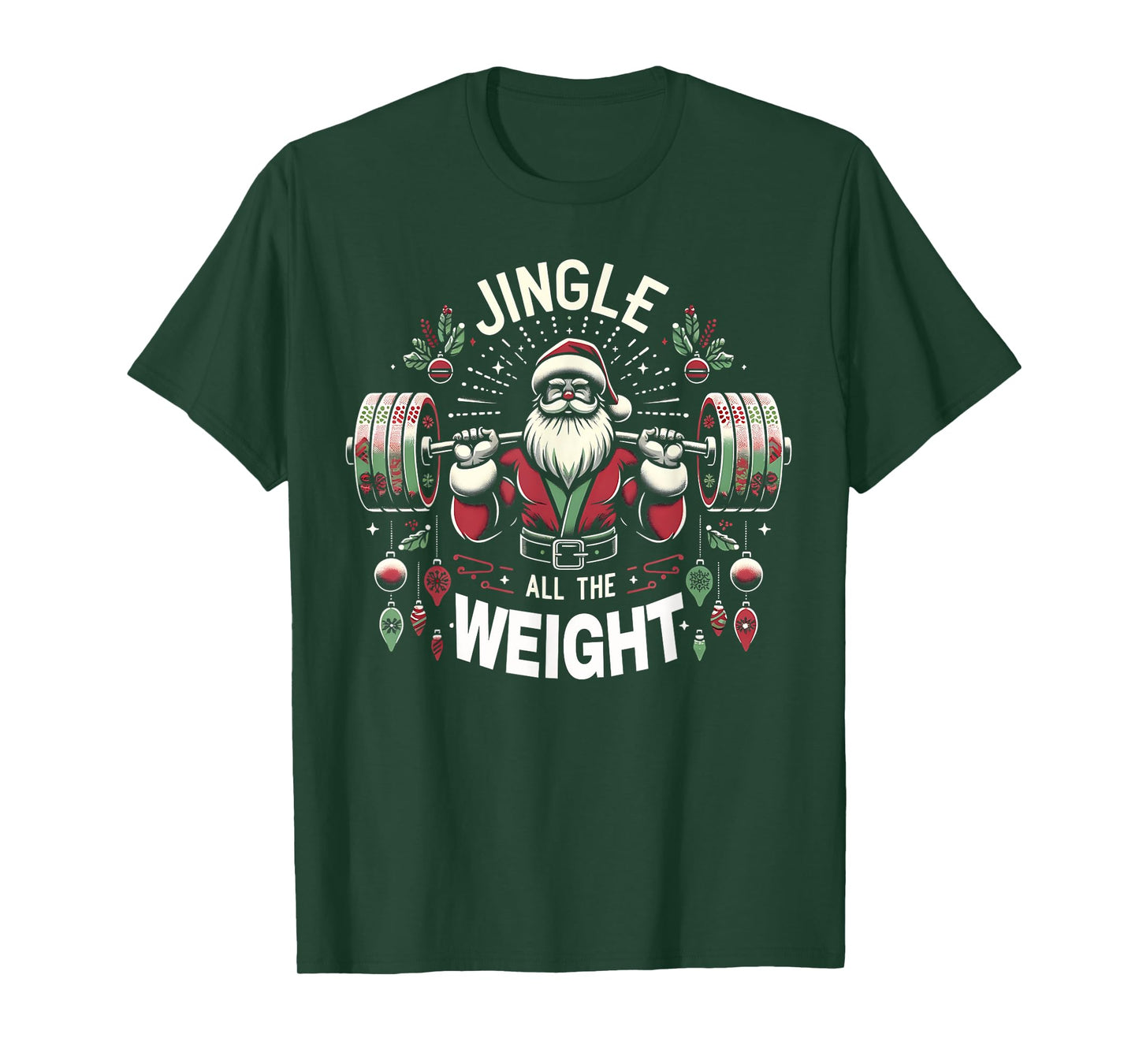 Christmas Gym Santa Jingle All The Weight Lifting Workout T-Shirt