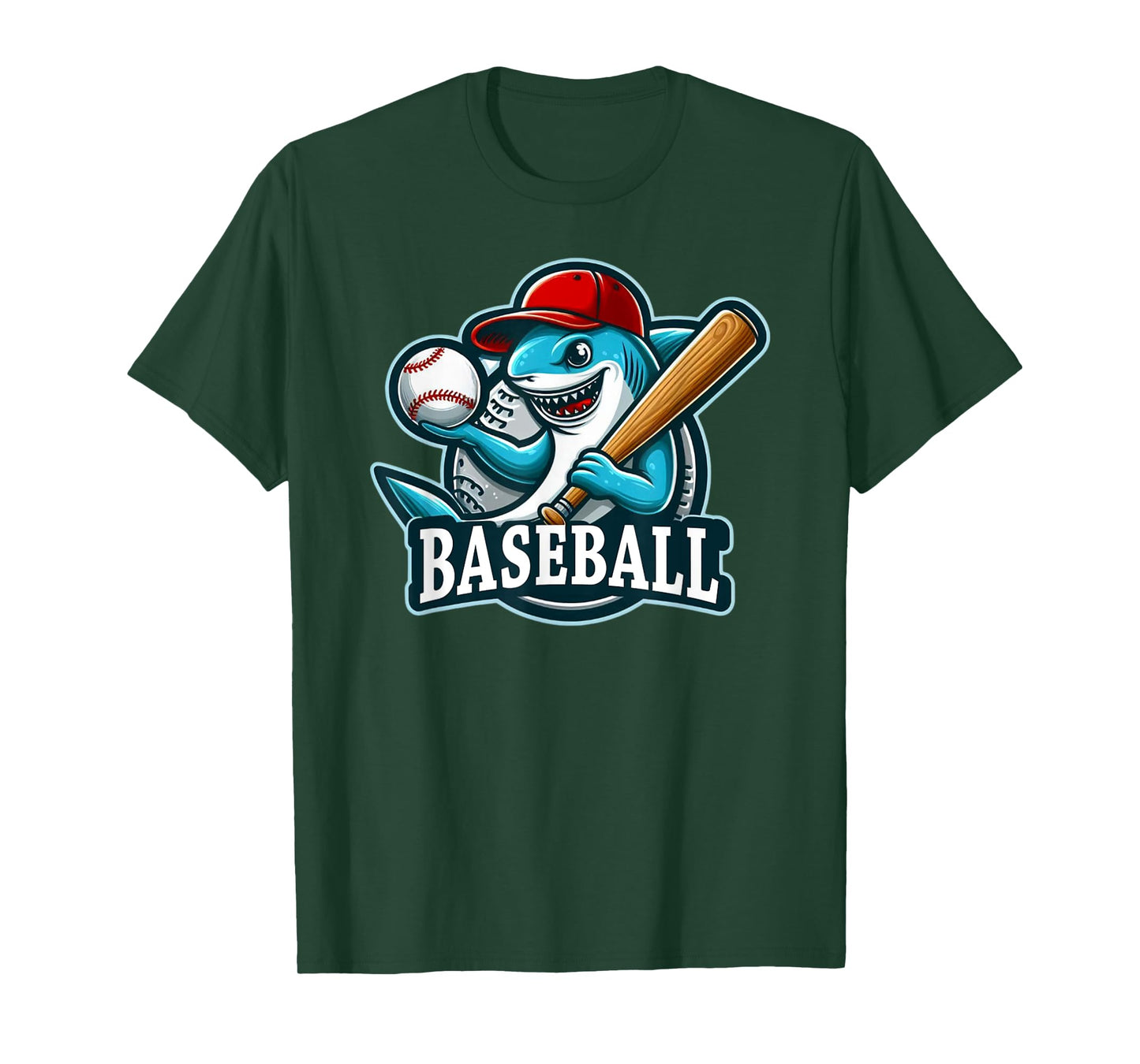 Baseball Shark Playing Baseball T-Shirt