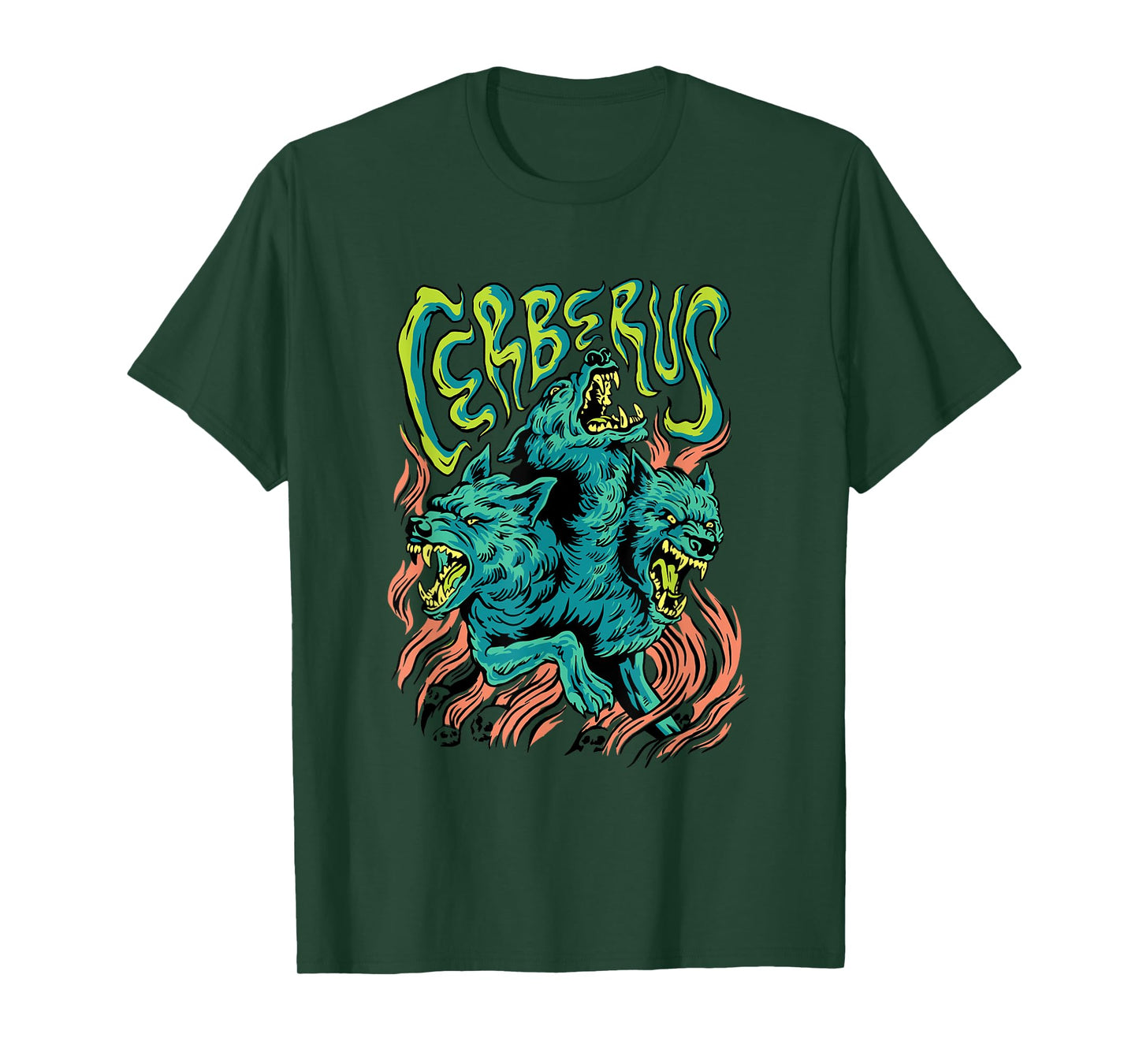 Cerberus - Creepy Three-Headed Dog Greek Mythology Lover T-Shirt for Men Women Kids
