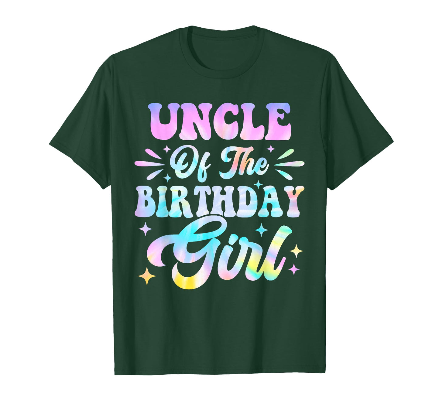 Uncle of the Birthday Girl Tie Dye Colorful Bday T-Shirt