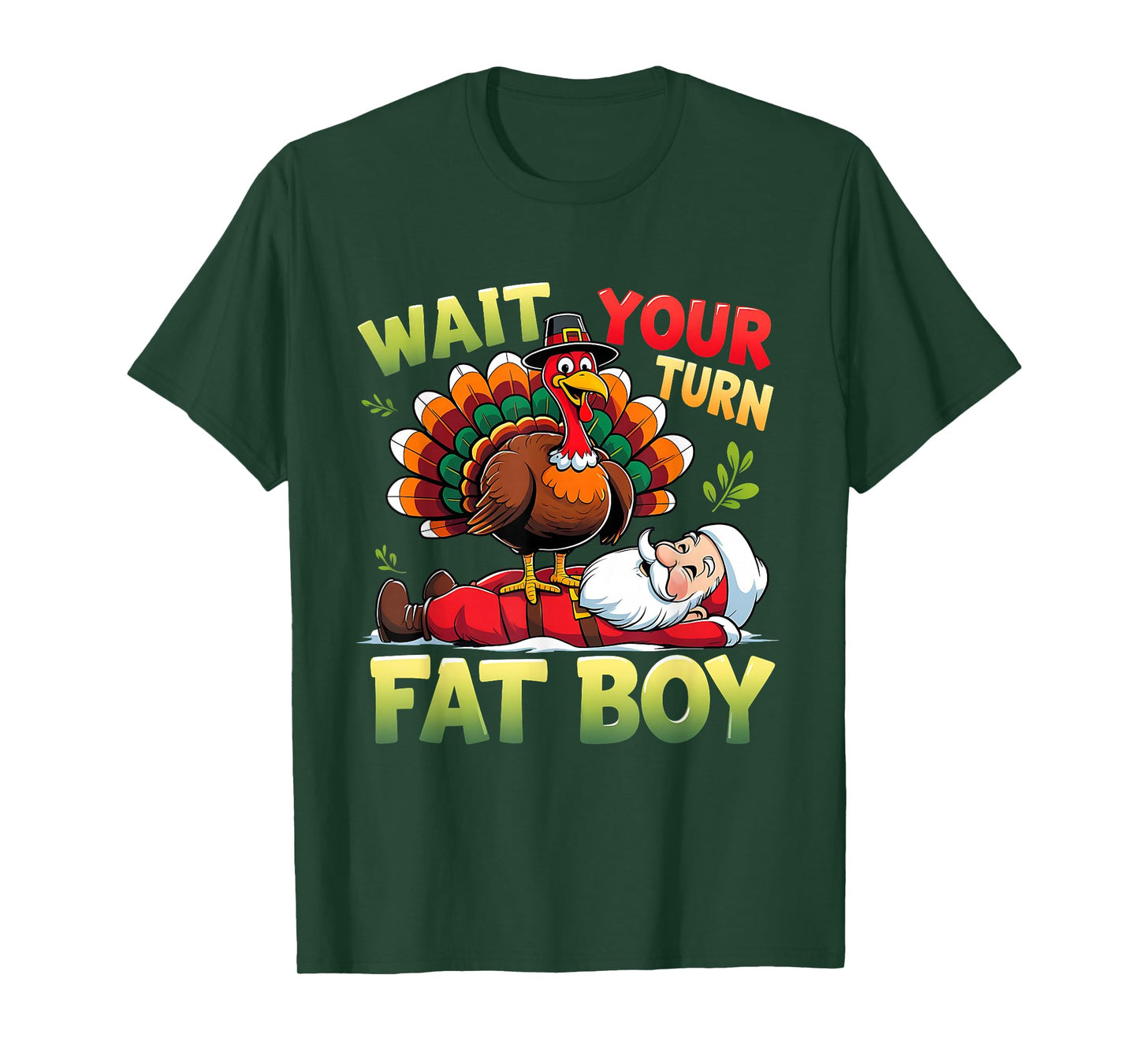 Funny Thanksgiving Turkey Santa Fall Vibes Pumpkin Trending T-Shirt