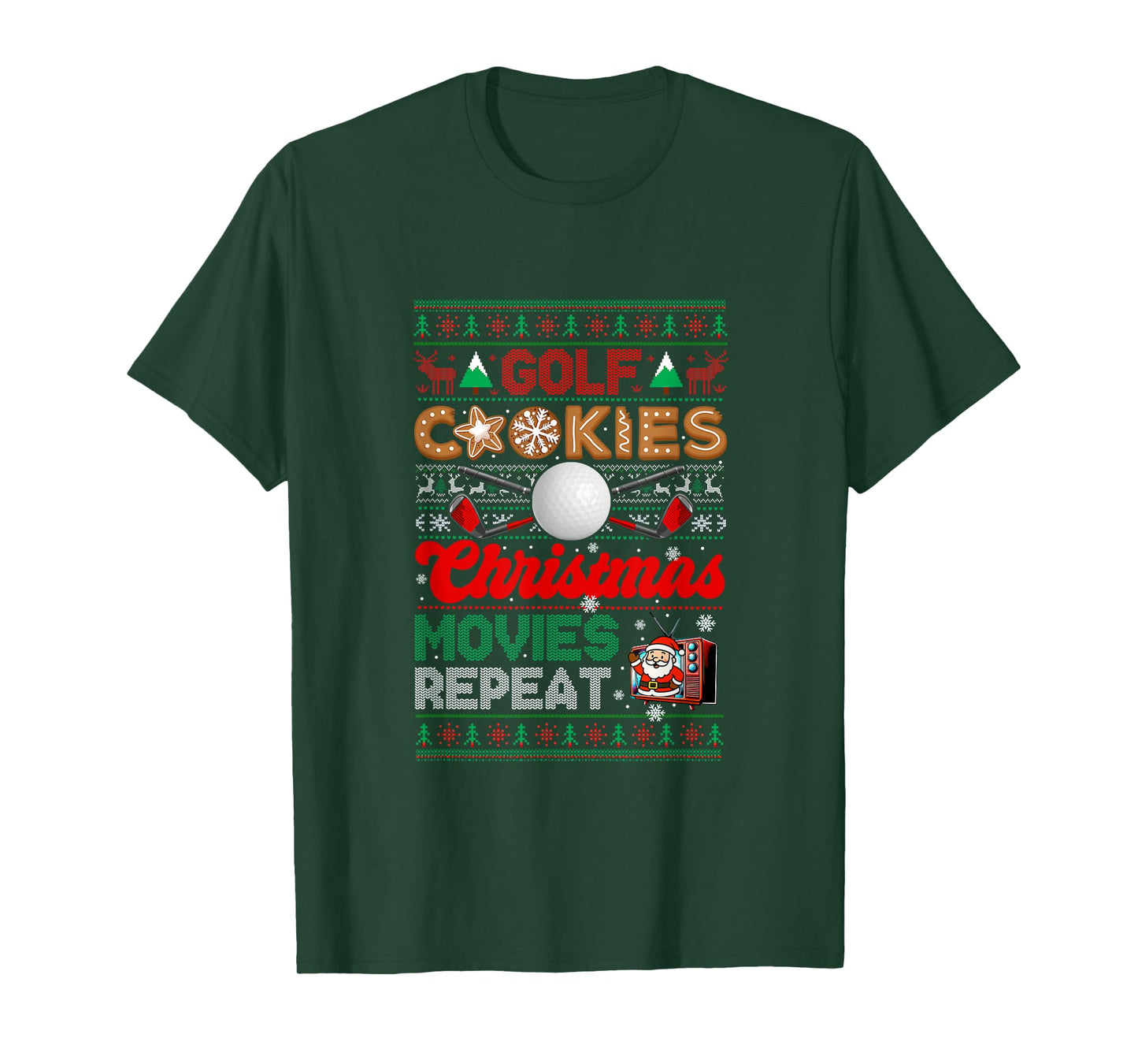 Golf Cookies Christmas Movies Repeat Sweater Player T-Shirt