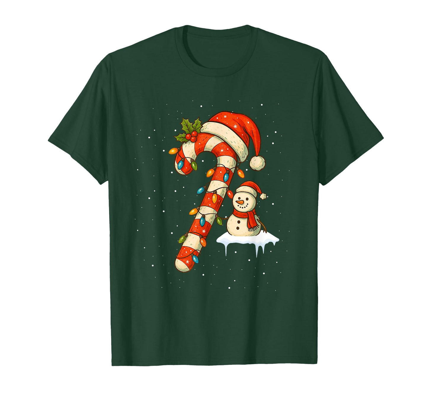 Christmas Candy Cane Santa Hat Xmas Kids Toddler Youth T-Shirt