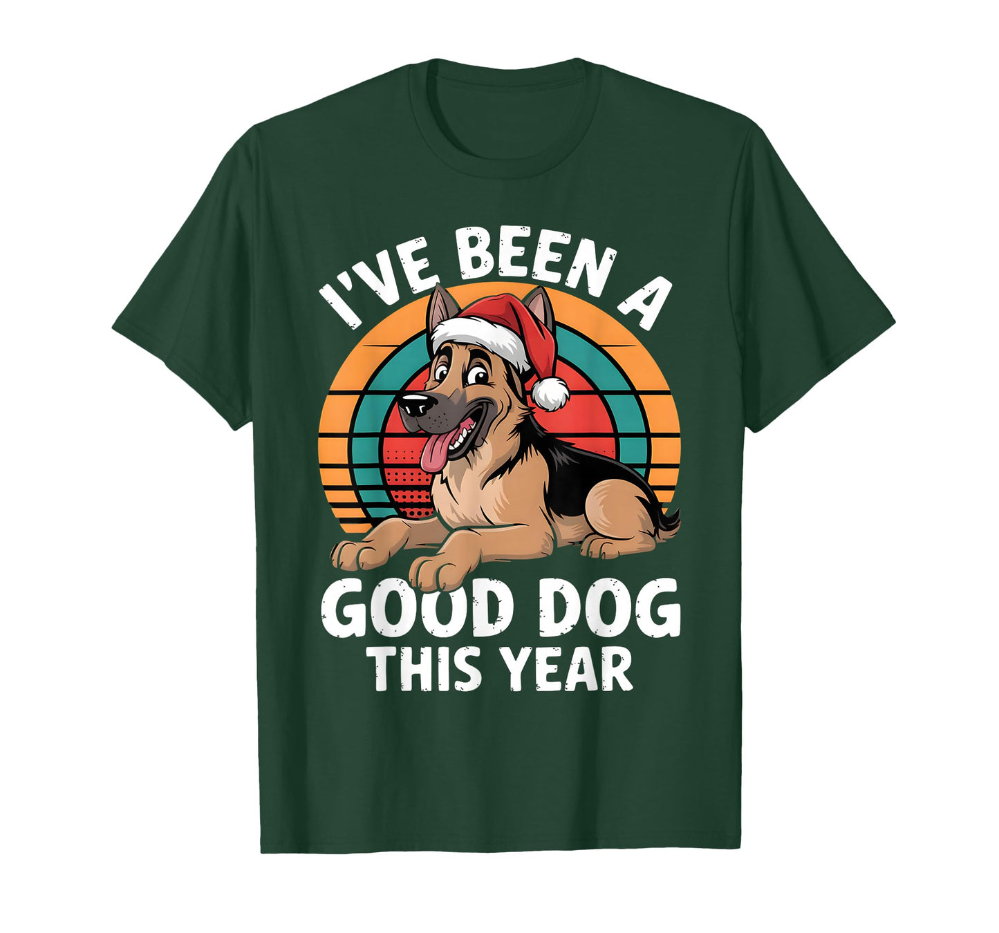 Funny Father Christmas Xmas German Shepherd Party Costume T-Shirt