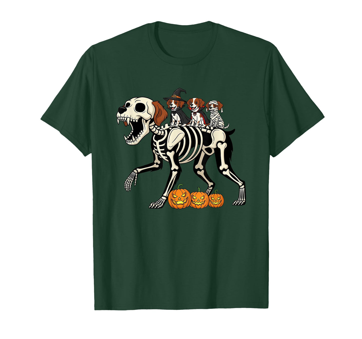 Brittany Skeleton Mummy Witch Halloween Kids Mens Womens T-Shirt