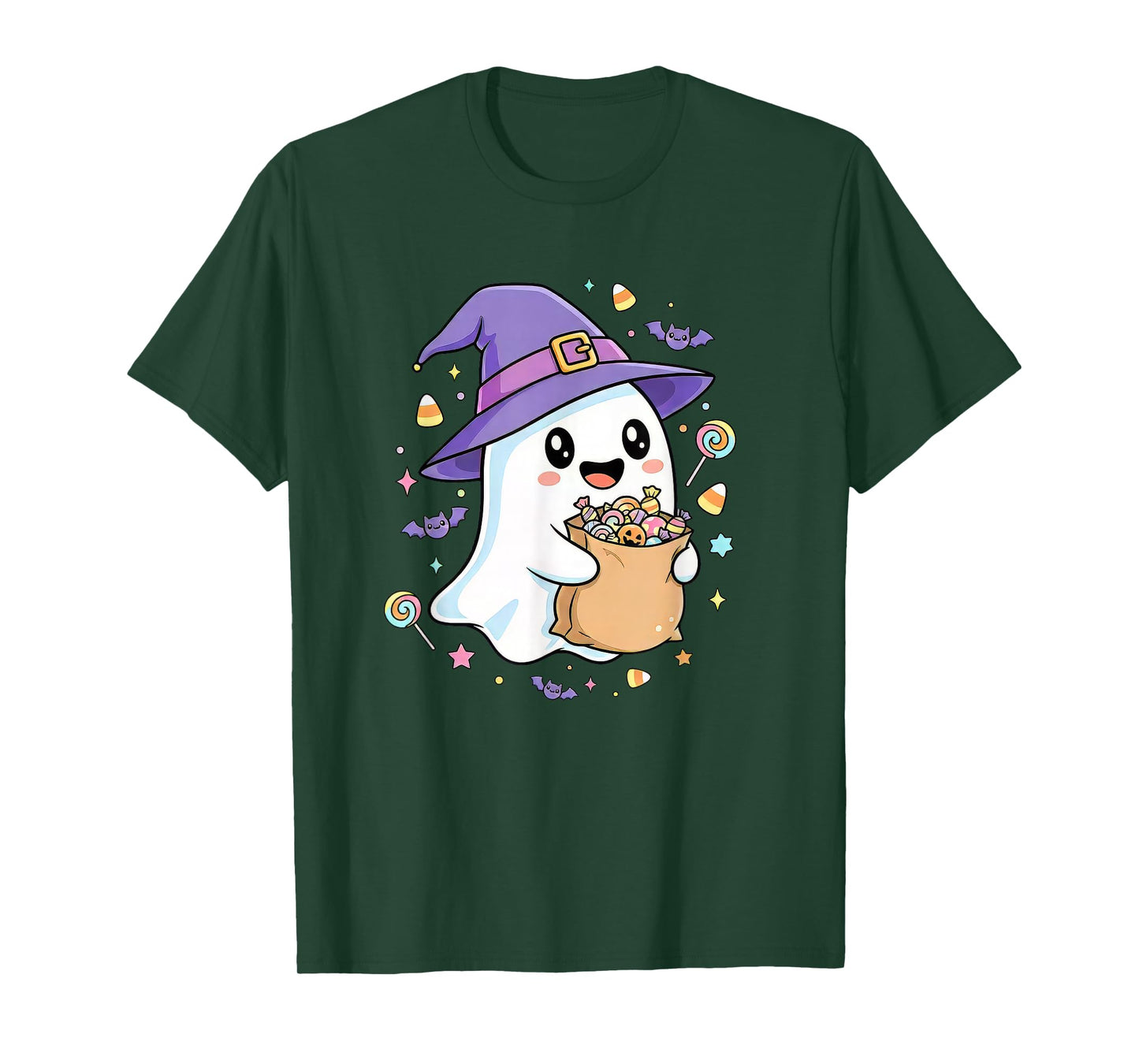 Super Cute Halloween Ghost Cartoon, Kawaii Style. T-Shirt
