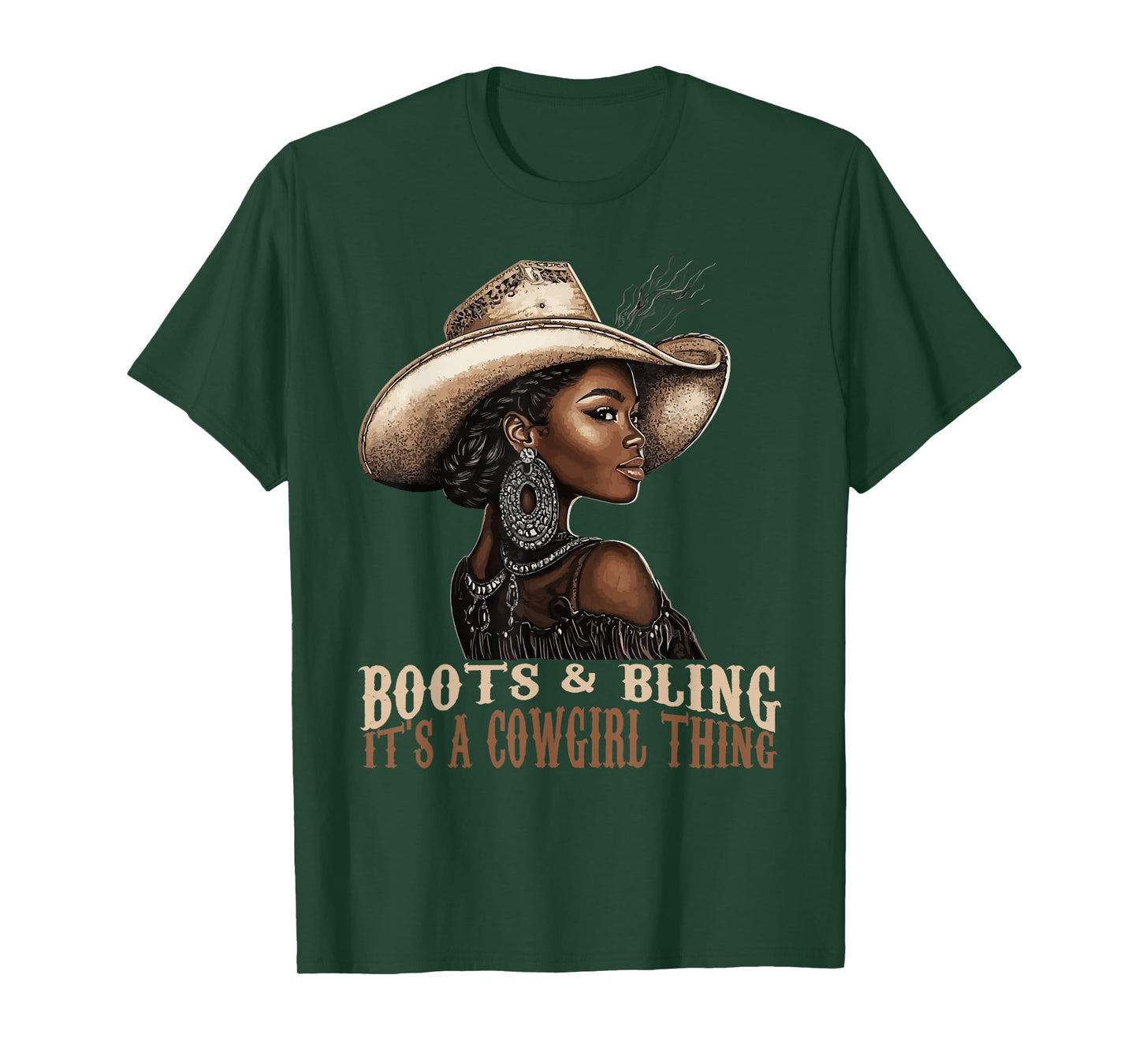 Boots and Bling it's Cowgirl Thing Western Country Melanin T-Shirt