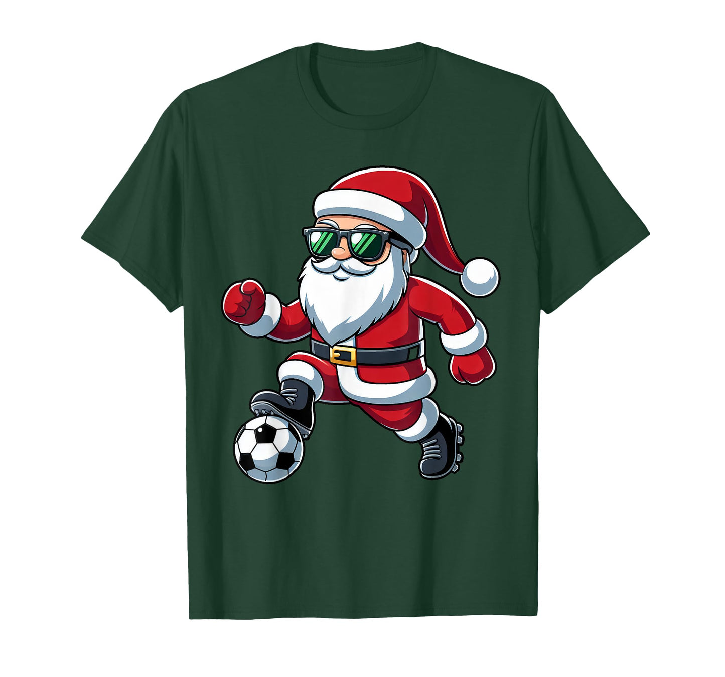 Christmas Santa Claus Play A Soccer Funny Boys Kids Xmas T-Shirt