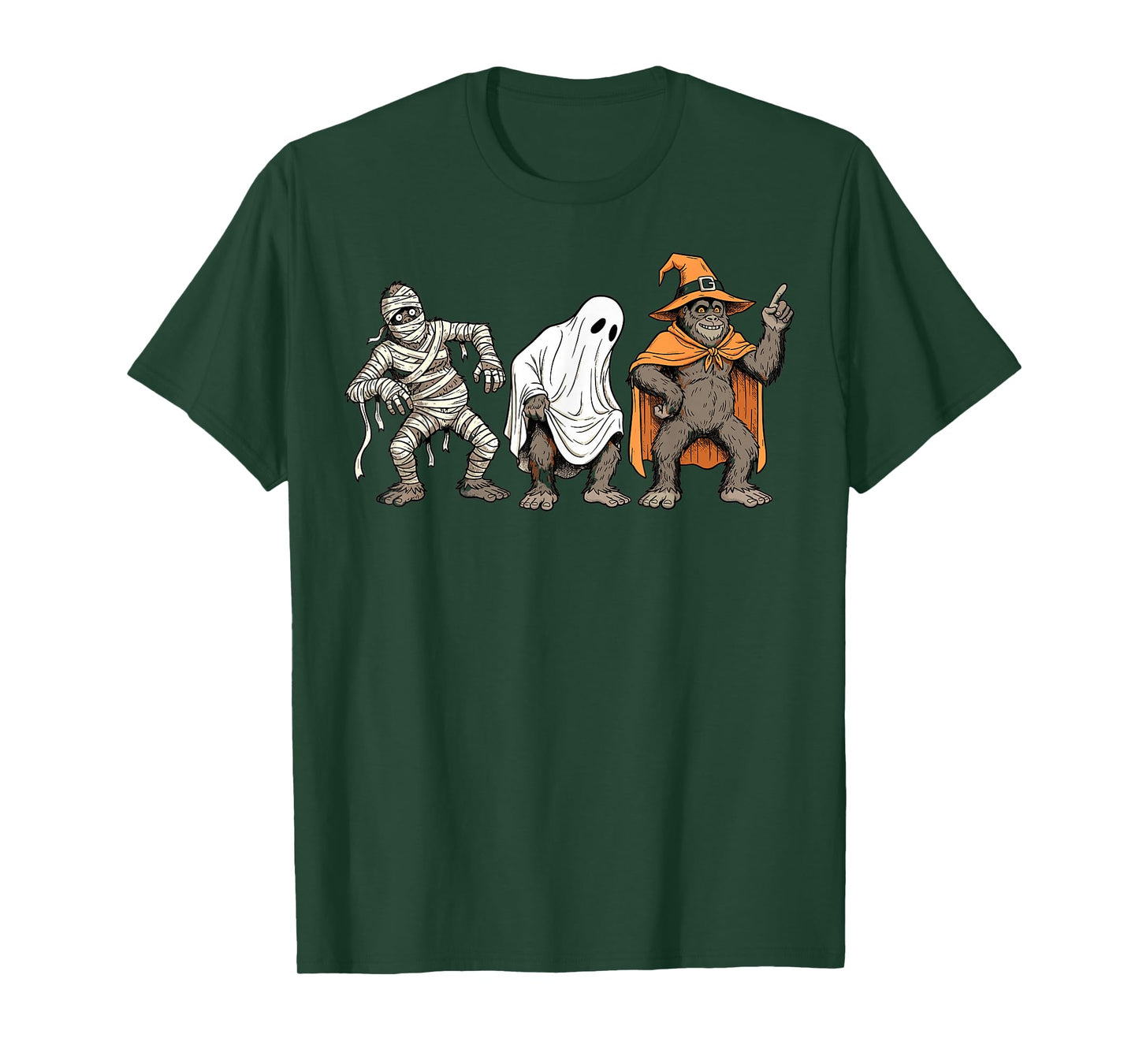 Halloween Bigfoot Mummy Ghost Witch Costume Party T-Shirt