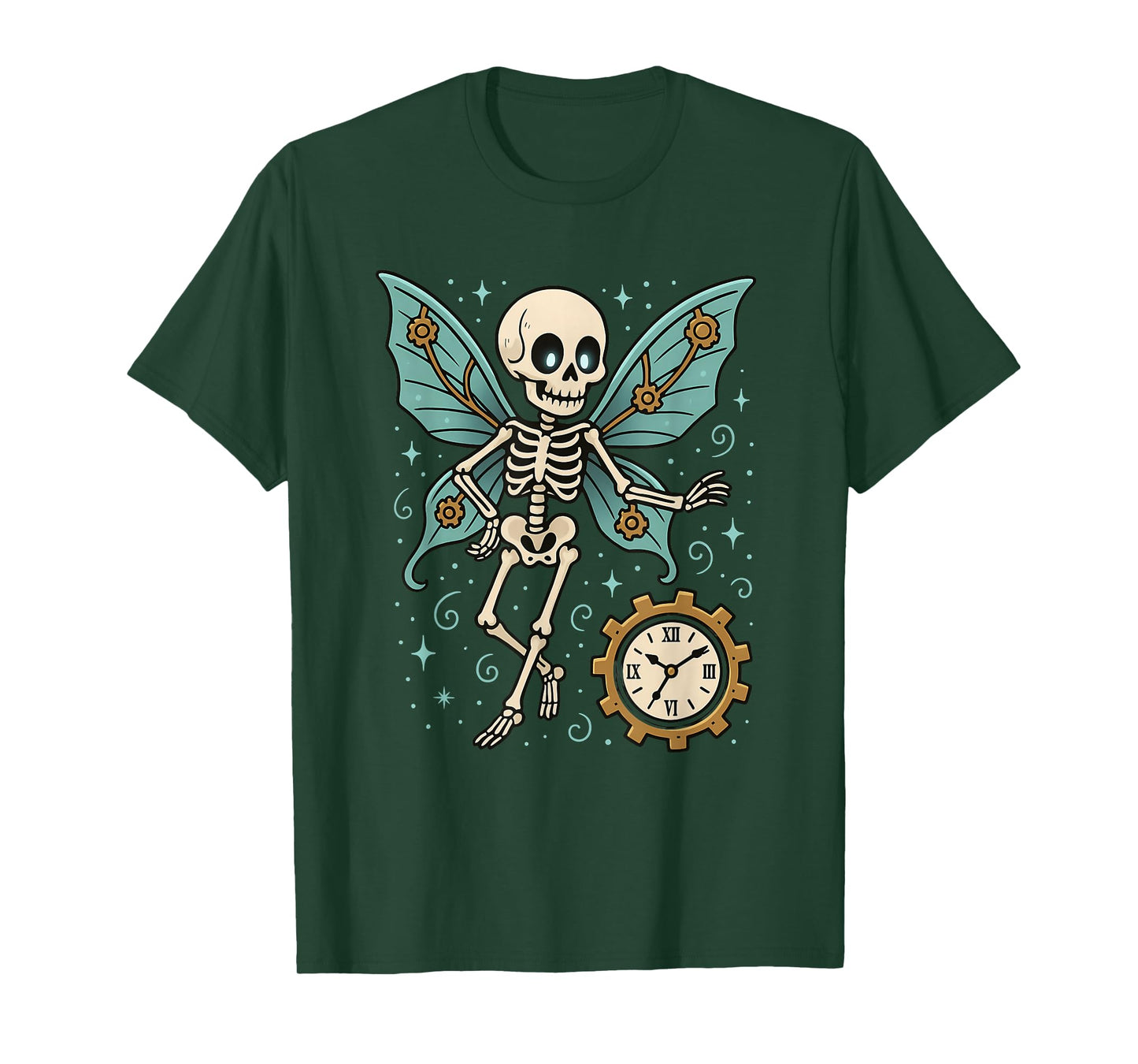 Steampunk Skeleton Fairy with Clock T-Shirt