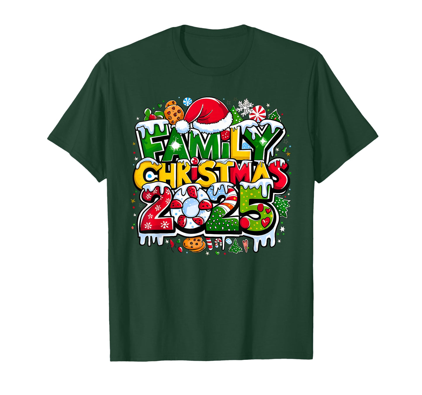 Family Christmas 2025 Making Memories Together Santa Candy T-Shirt