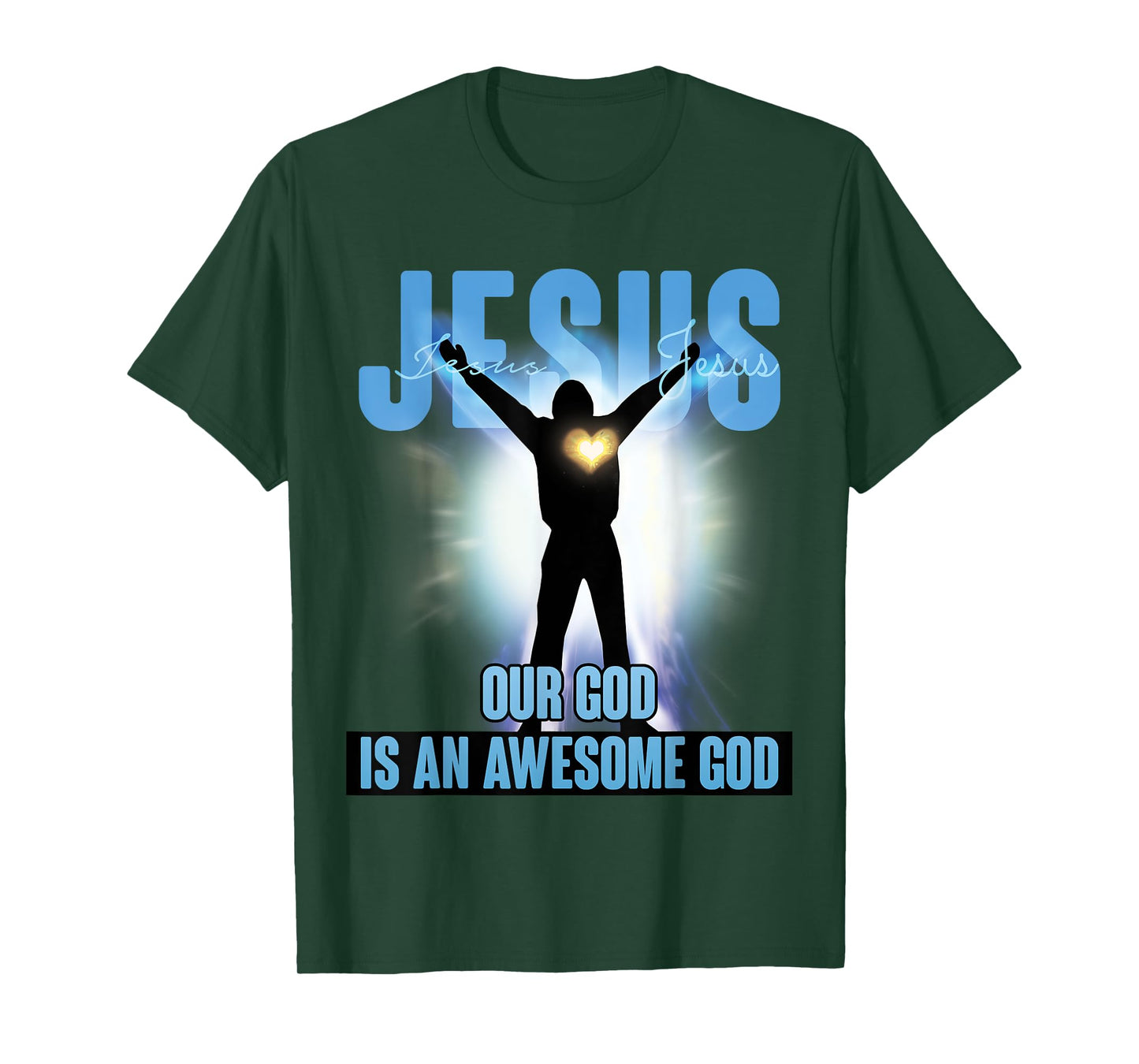 Mens OUR GOD IS AN AWESOME GOD Christian Graphic t shirt T-Shirt