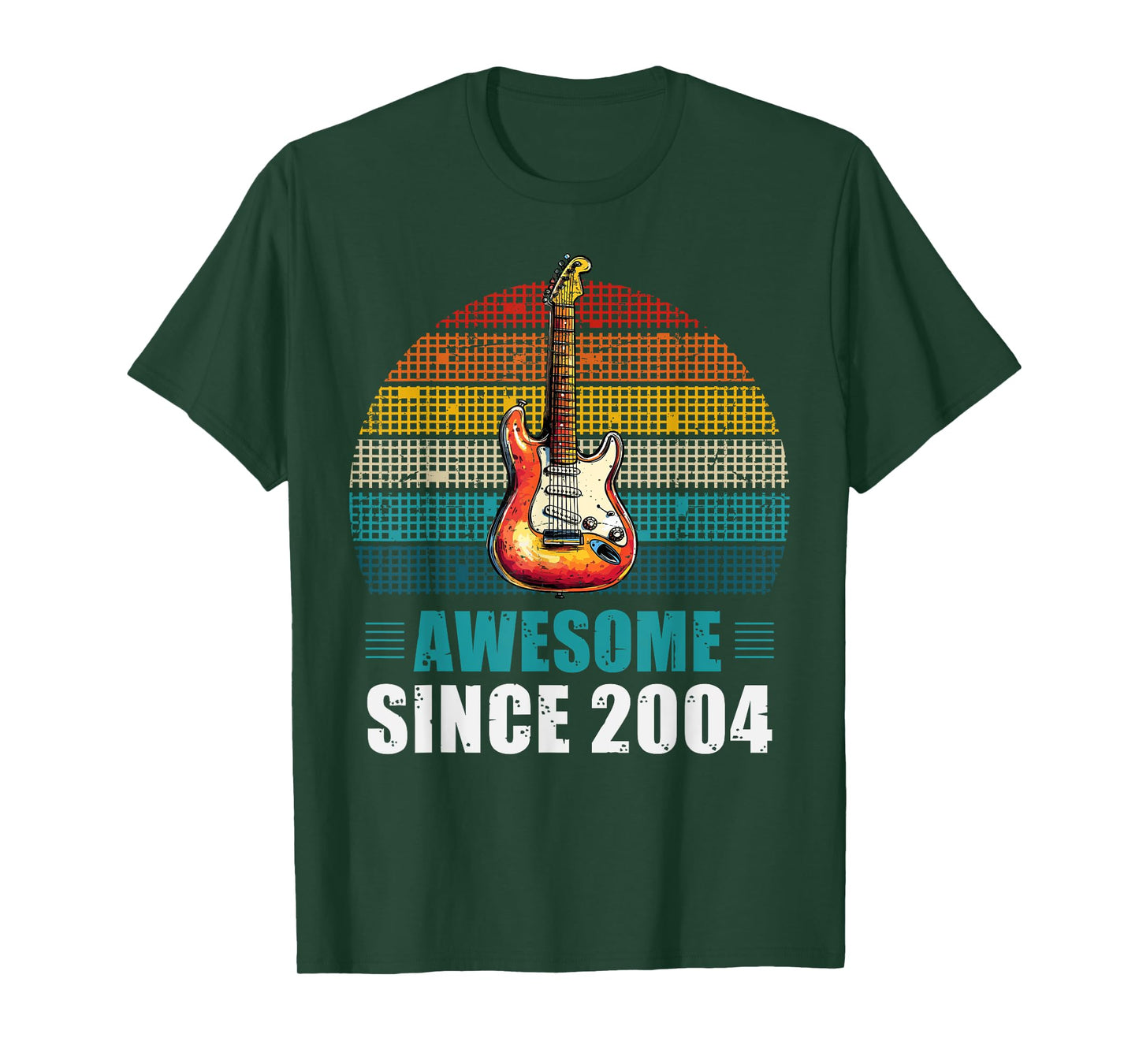 Awesome Since 2004 Retro Vintage 21st Birthday Guitar Lover T-Shirt