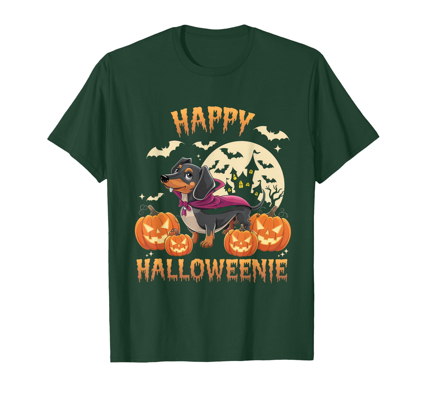 Happy Halloweenie Tshirt Women Men Wiener Monster Party T-Shirt