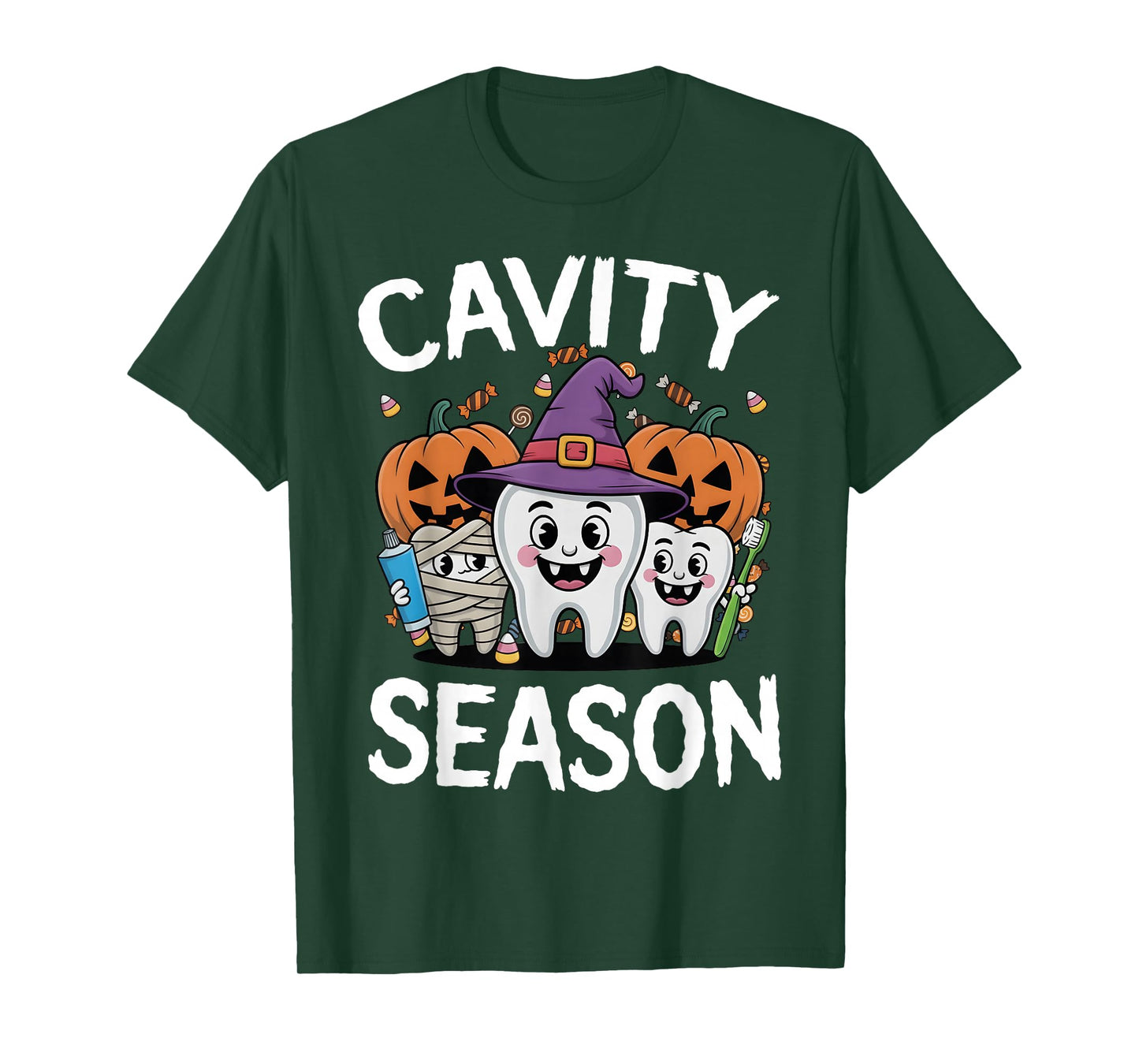 Cavity Season Tooth Crew Dental Hygienist Halloween Costume T-Shirt