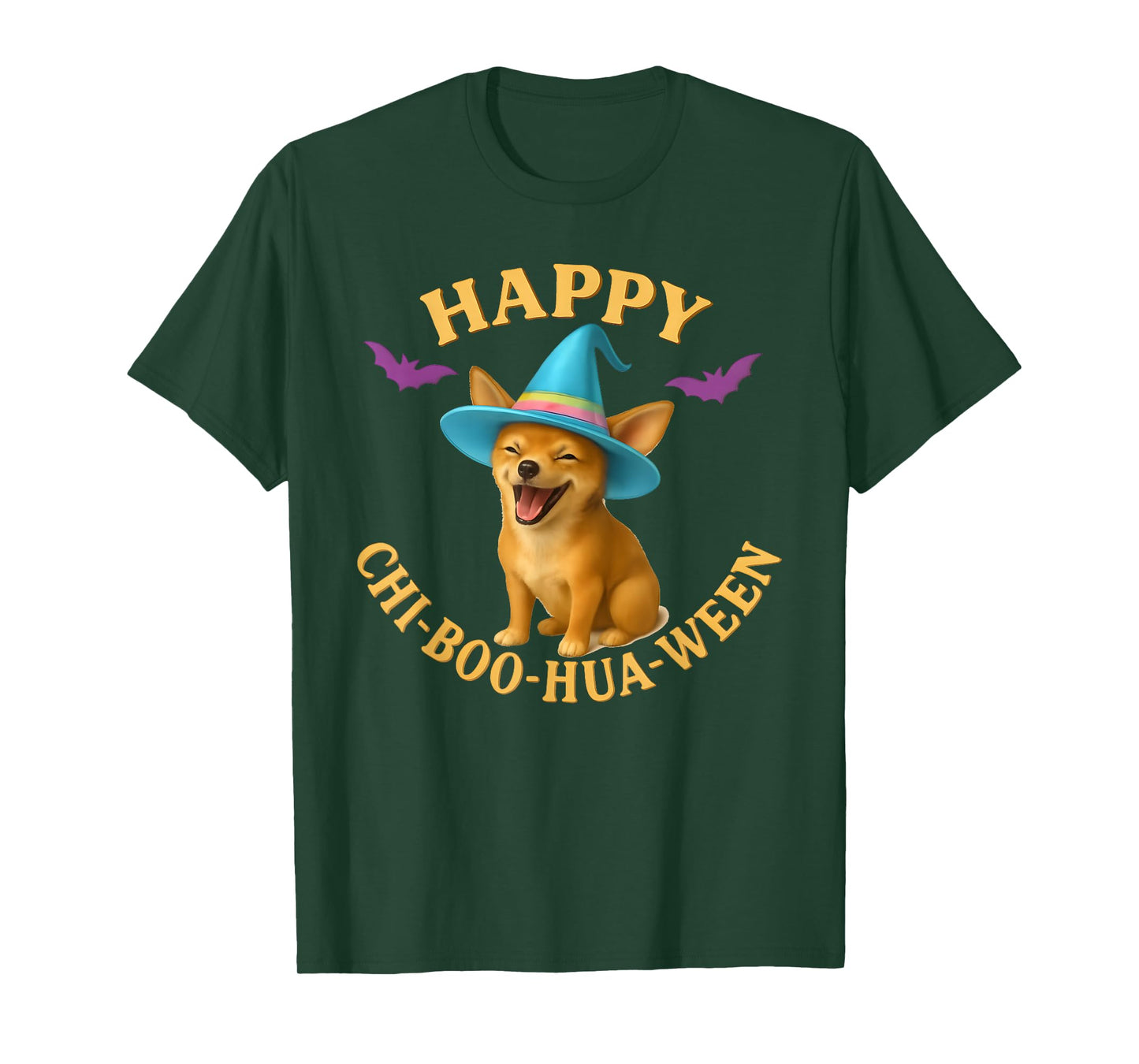 Happy Chi-Boo-Hua-Ween Chihuahua Halloween Dog Design T-Shirt