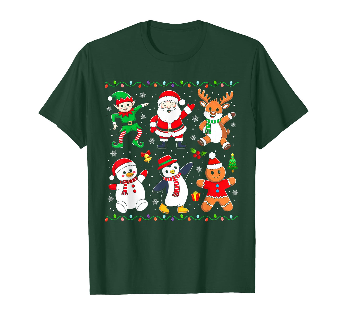 Dabbing Santa Elf Reindeer Funny Christmas Boys Girls Kids T-Shirt