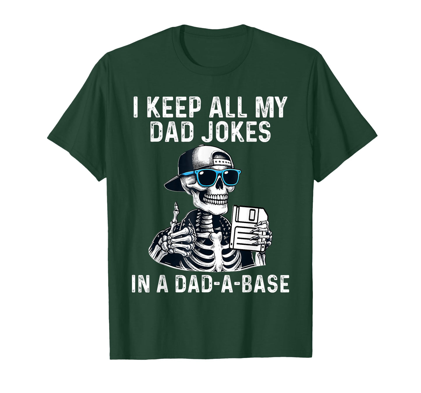 Skeleton Dad Jokes Retro Dad-A-Base Halloween Fathers Day T-Shirt