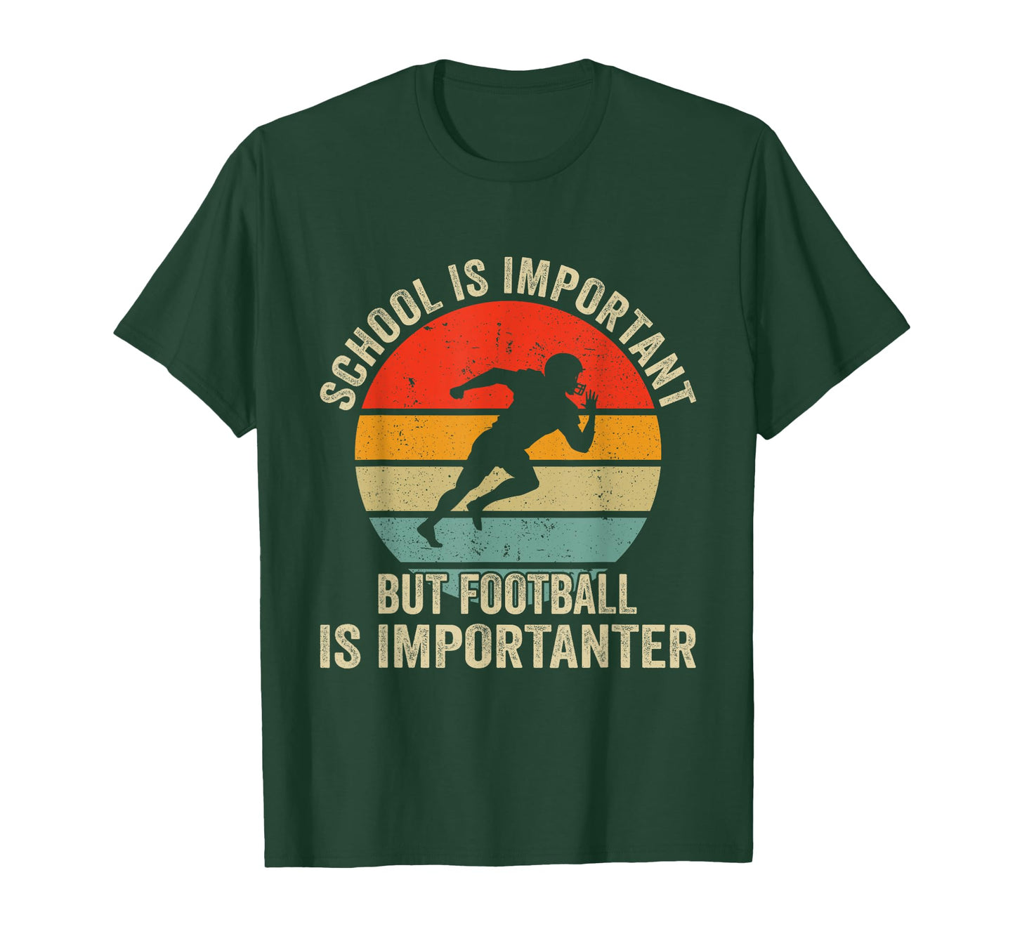 School Is Important Football Is Importanter Football Lineman T-Shirt