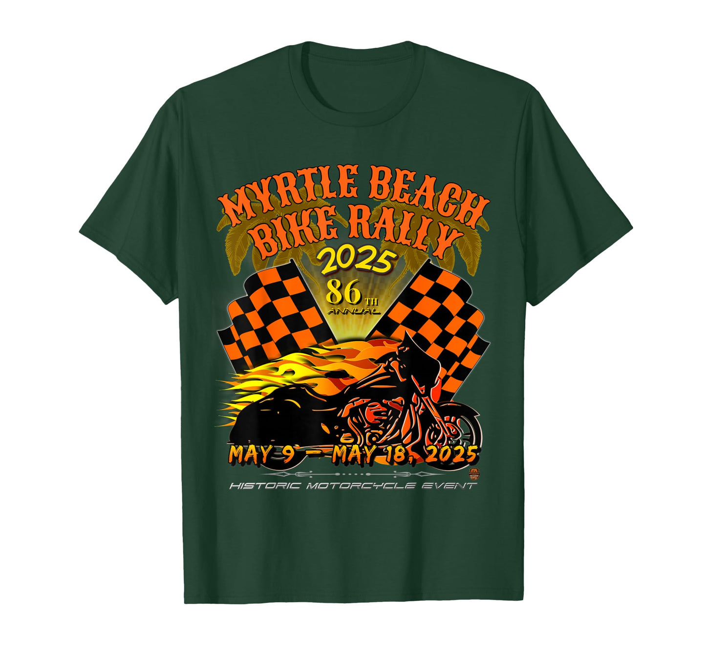 2025 MYRTLE BEACH BIKE RALLY 86 ANNUAL VINTAGE ART ON FRONT T-Shirt