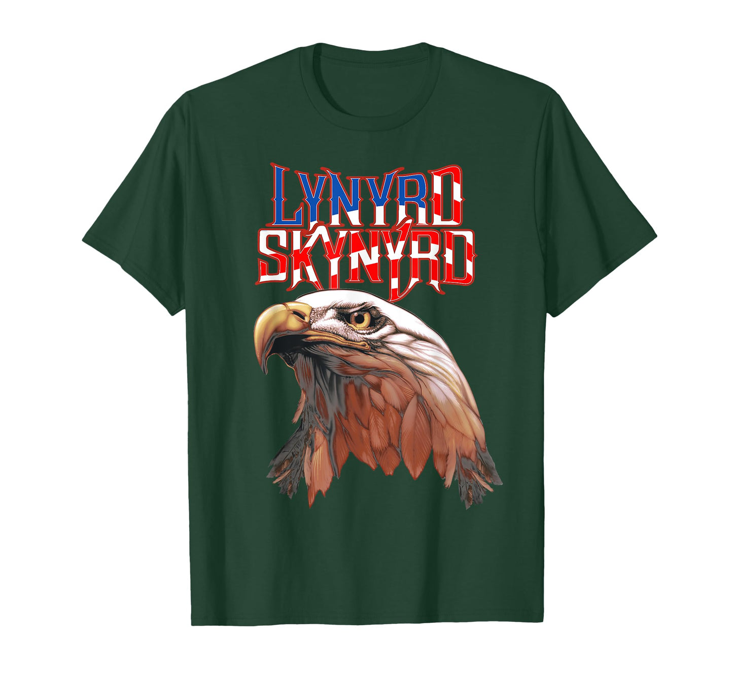Lynyrd Skynyrd Americana Eagle Free Bird Retro Rock US Flag T-Shirt