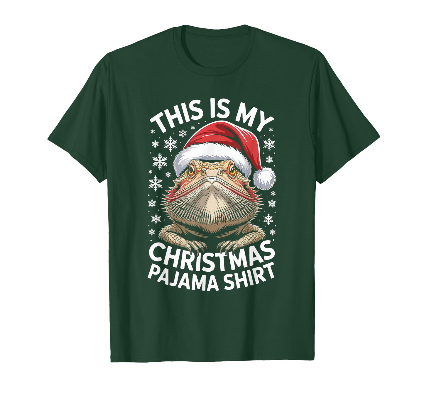 Bearded Dragon Santa Hat Christmas Xmas for Men Women T-Shirt