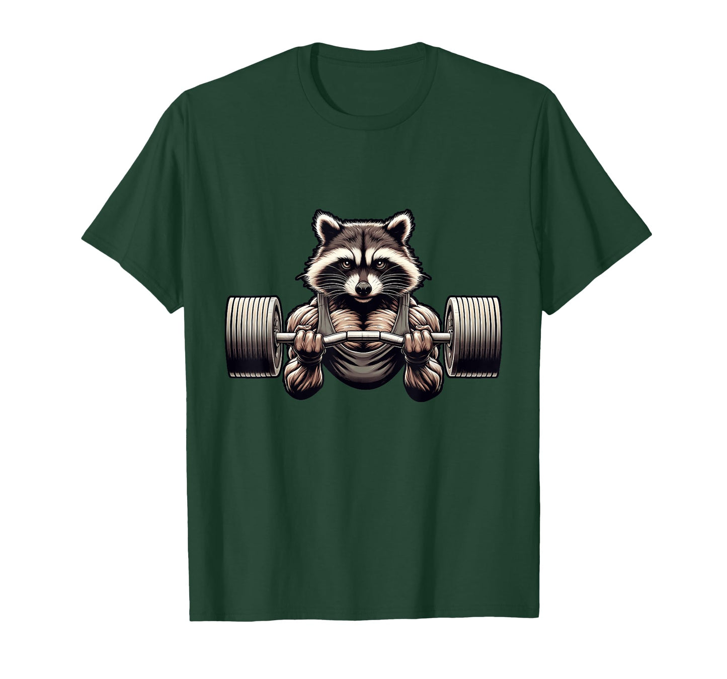 Weightlifting Ripped Raccoon Gym Workout Muscled Raccoon T-Shirt