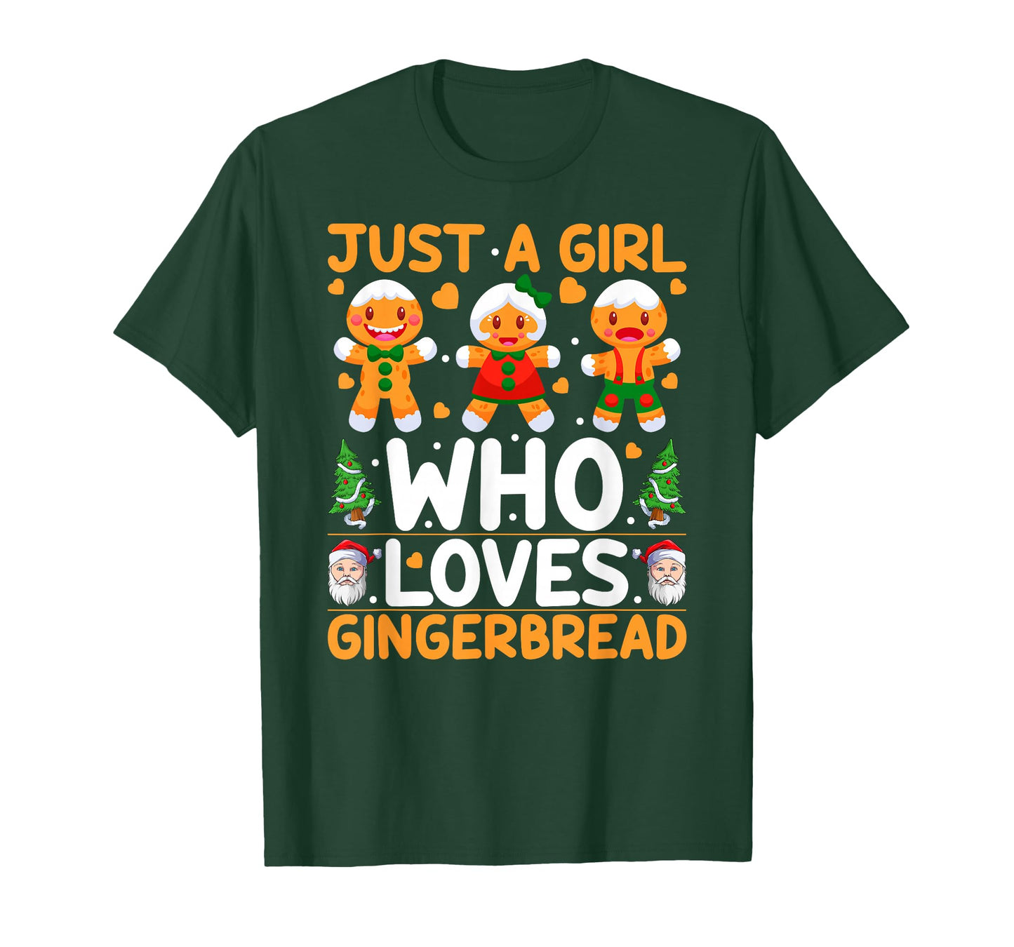 Just A Girl Who Loves Gingerbread Man Christmas Girls Women T-Shirt