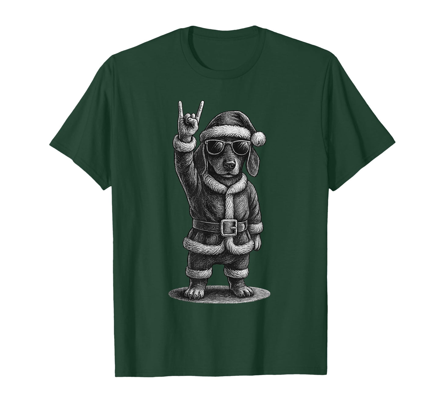Dachshund Rock Music Christmas Dog Lover T-Shirt