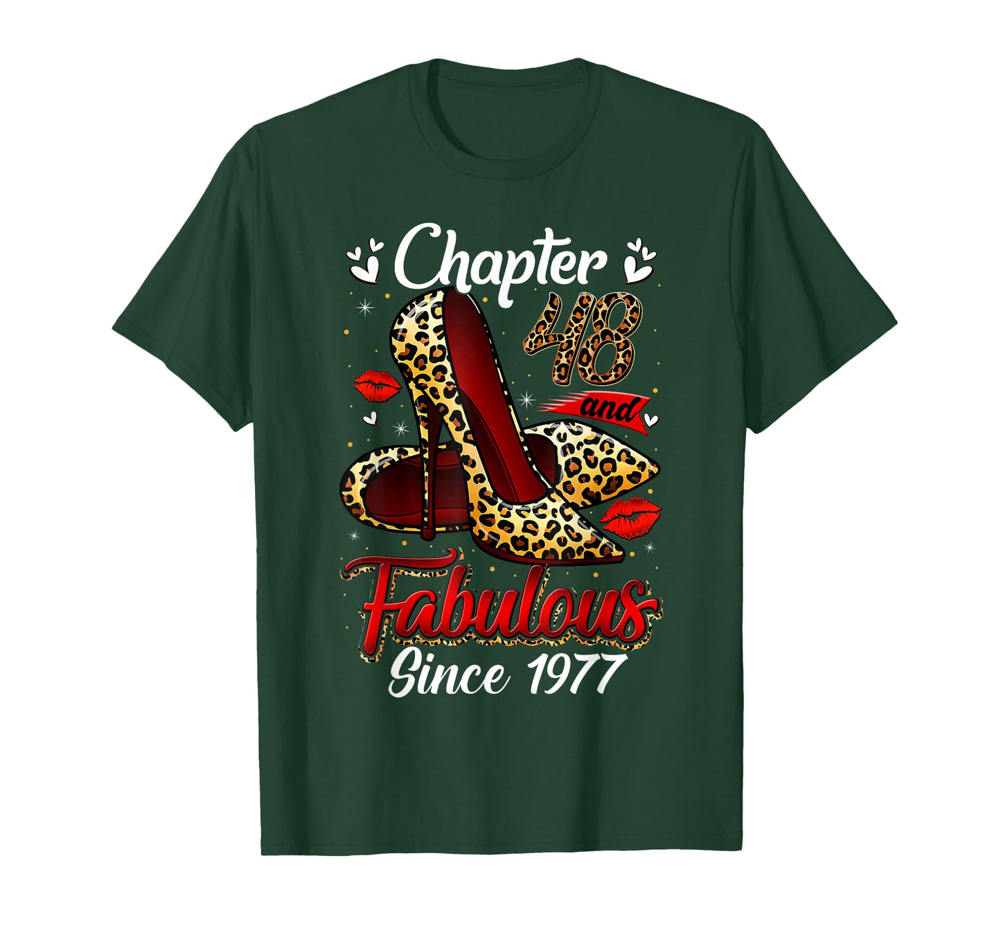 Chapter 48 Fabulous Since 1977 48th Leopard Birthday Queen T-Shirt