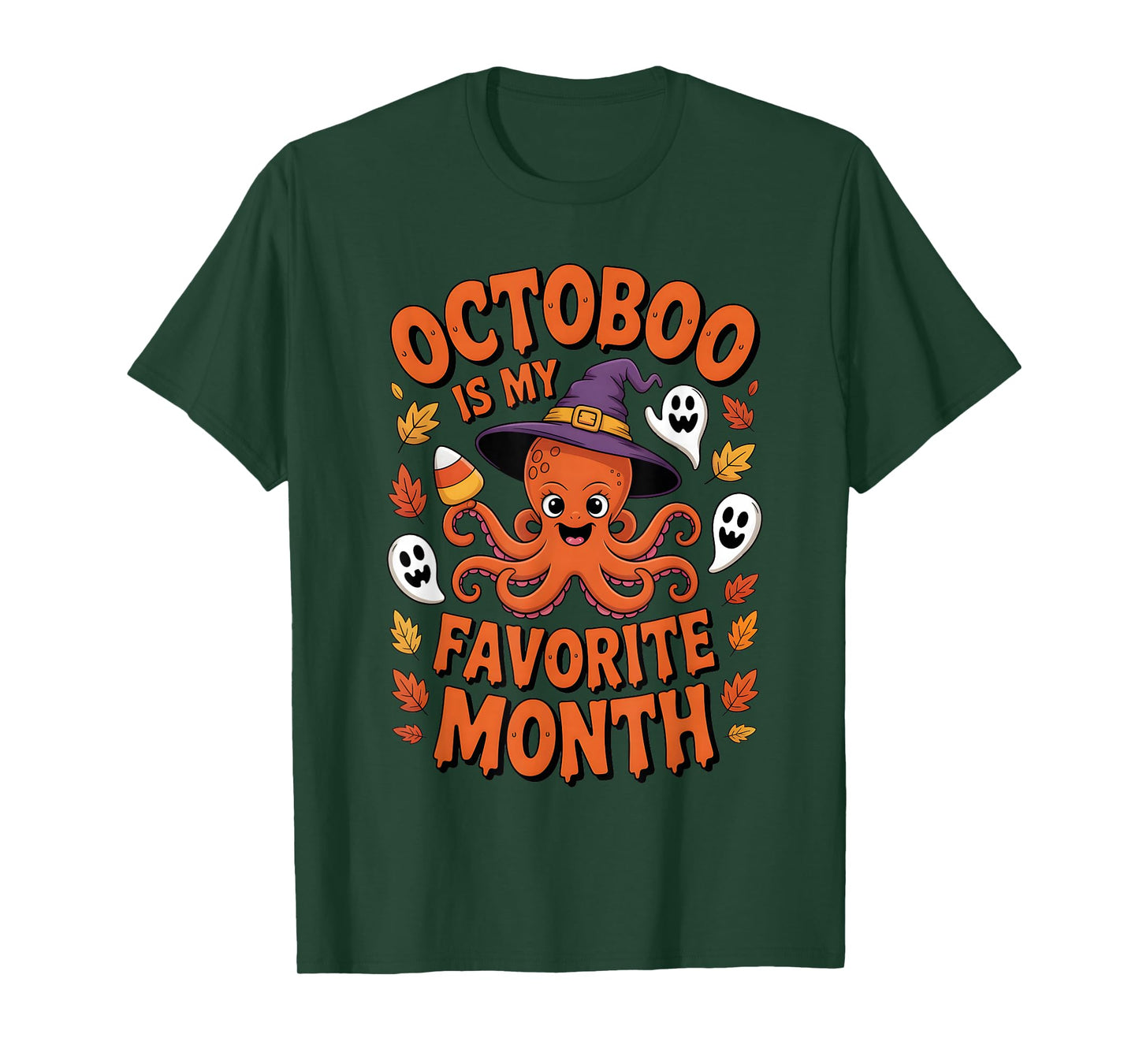 Octoboo is My Favorite Month Funny Halloween Octopus T-Shirt