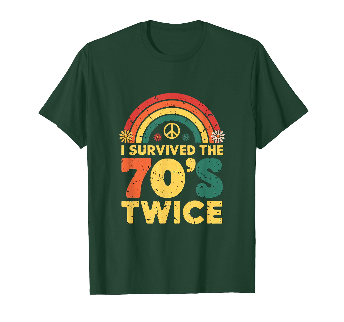 I Survived the 70s Twice Funny 90th Birthday Retro T-Shirt