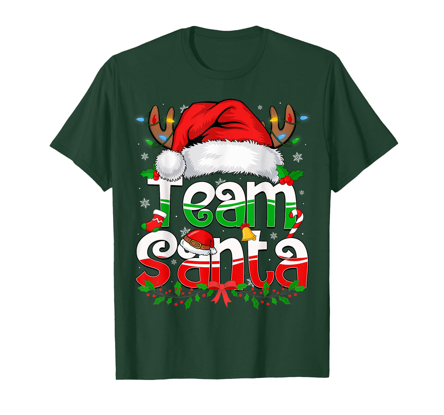 Funny Team Santa Claus Christmas Family Matching Pajama T-Shirt