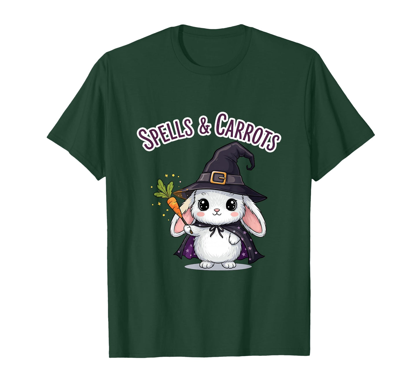 Spells and Carrots Cute Bunny Witch Halloween T-Shirt