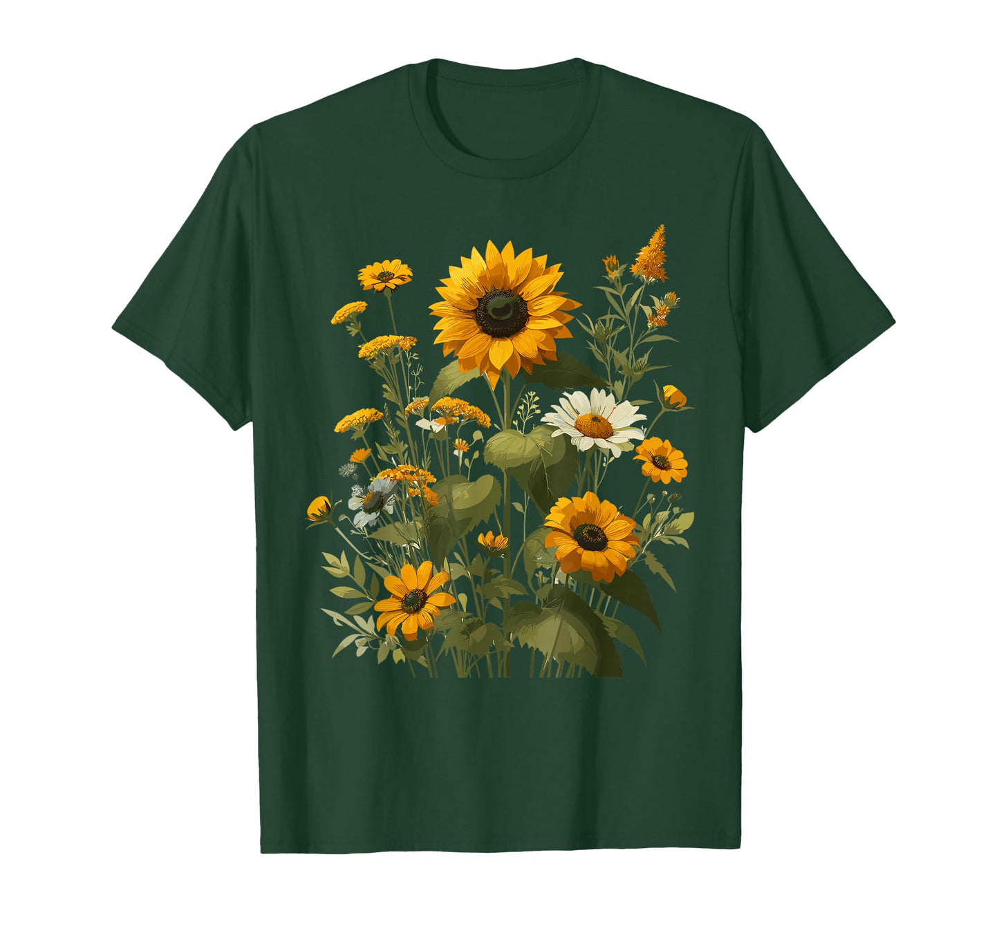Sunflower Wildflower Botanical Plant Gardening T-Shirt