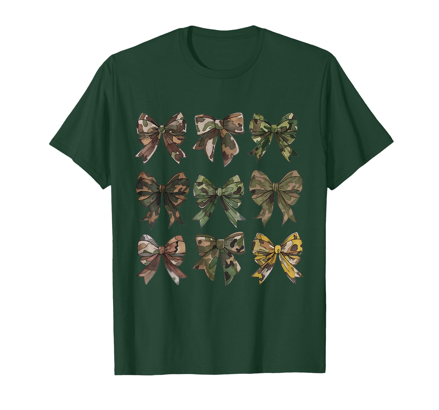 Camouflage Camo Bow Girls Camo Coquette Bow Hunting Women T-Shirt