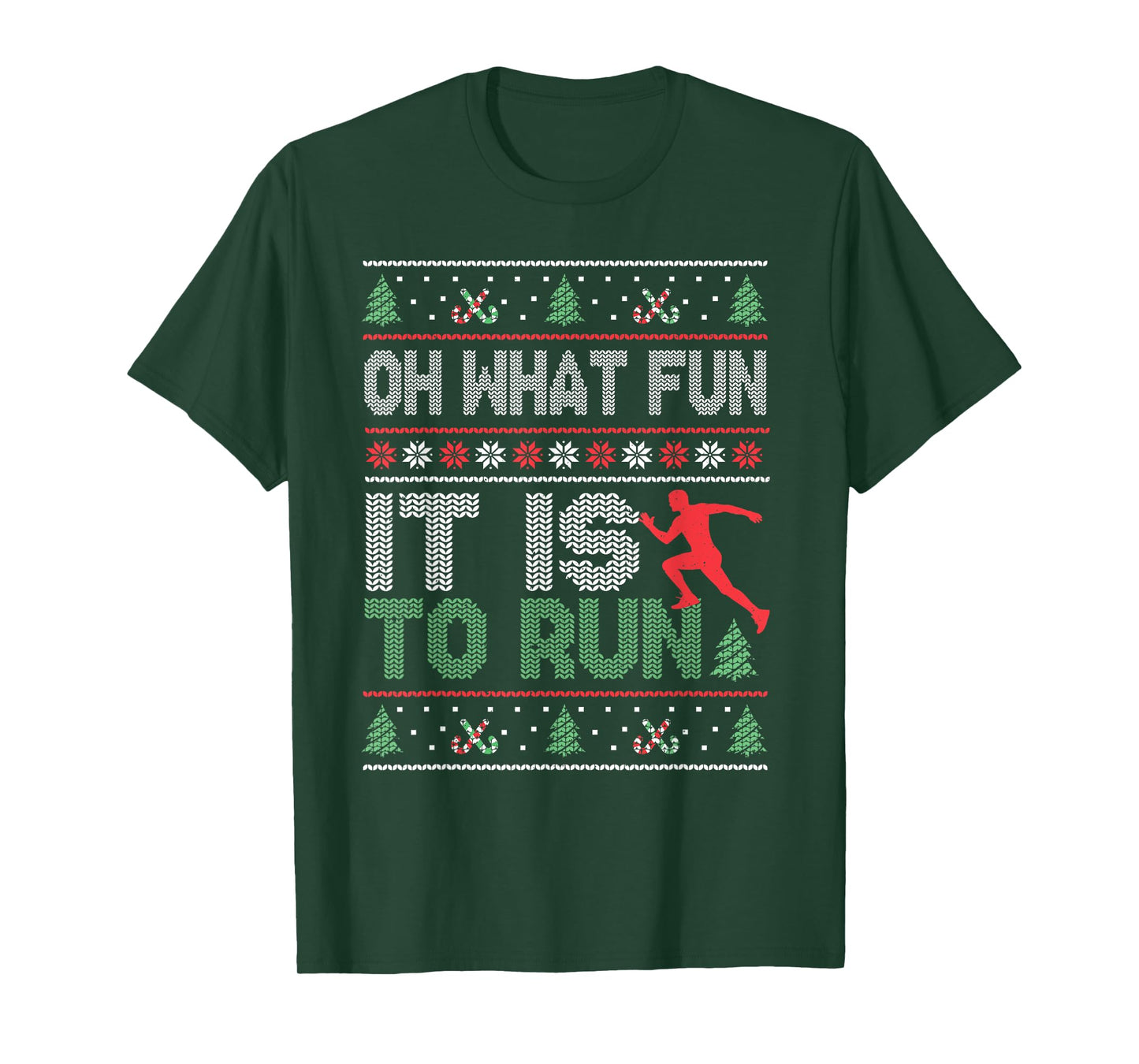 Oh What Fun It Is To Run Christmas Running Ugly T-Shirt