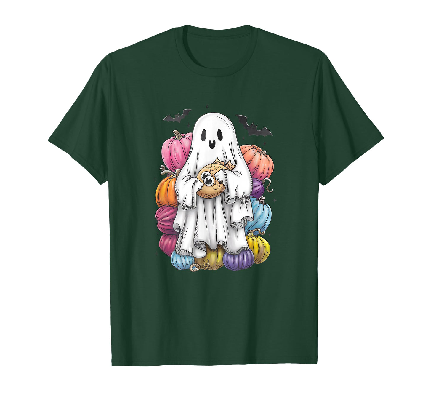 Funny Fish Boo Cute Halloween Fish Witch Ghost Pumpkin T-Shirt