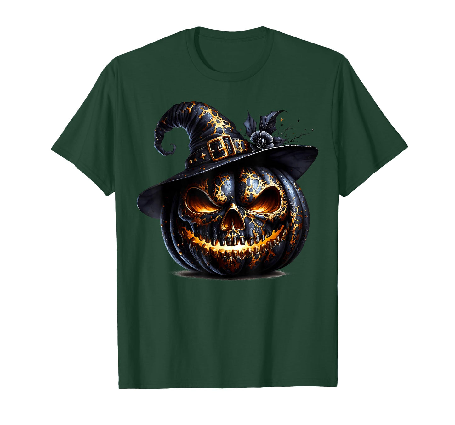 Black Pumpkin Face Graphic for Witches and Halloween Witch T-Shirt